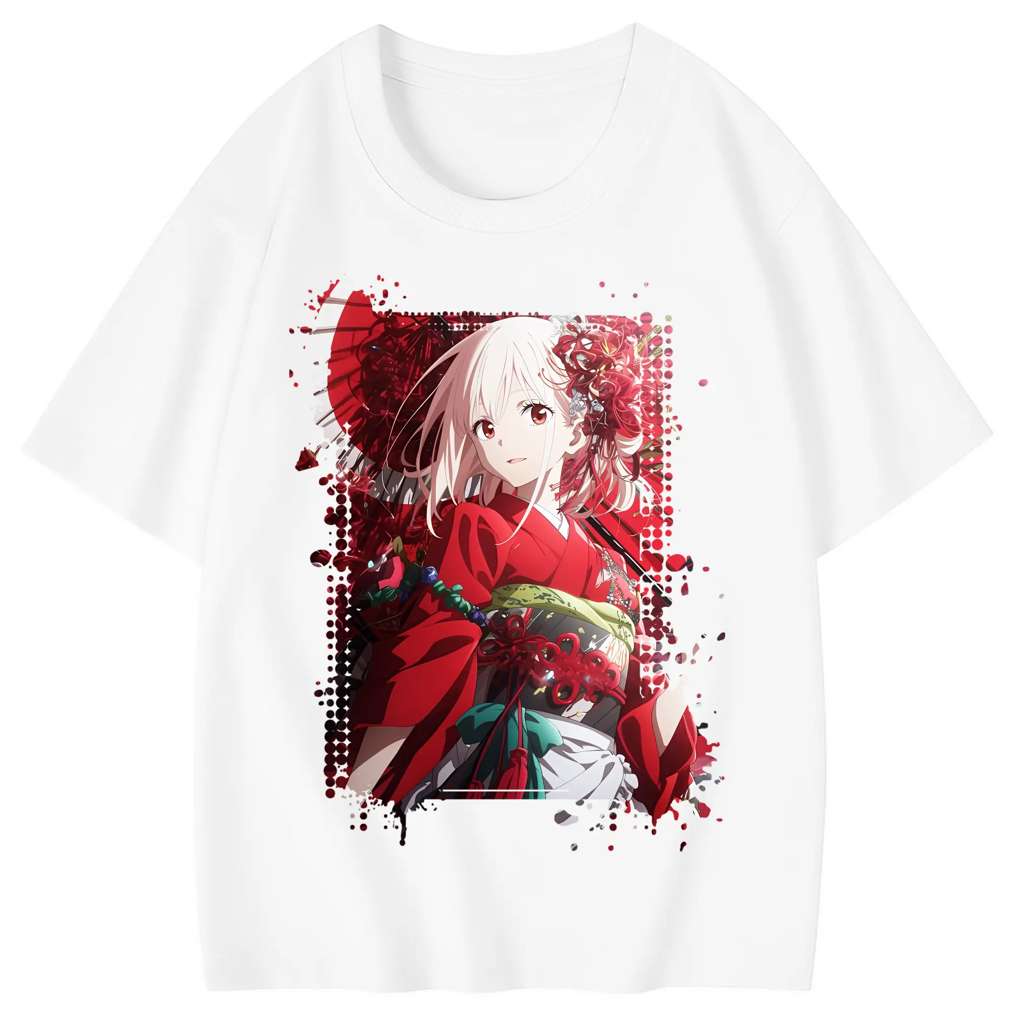 リコリス・リコイル グッズ,錦木千束 - 綿100％ キッズTシャツ ・ フロントプリント ・ 快適 通気性 ・ スポーツ カジュアル 散歩用