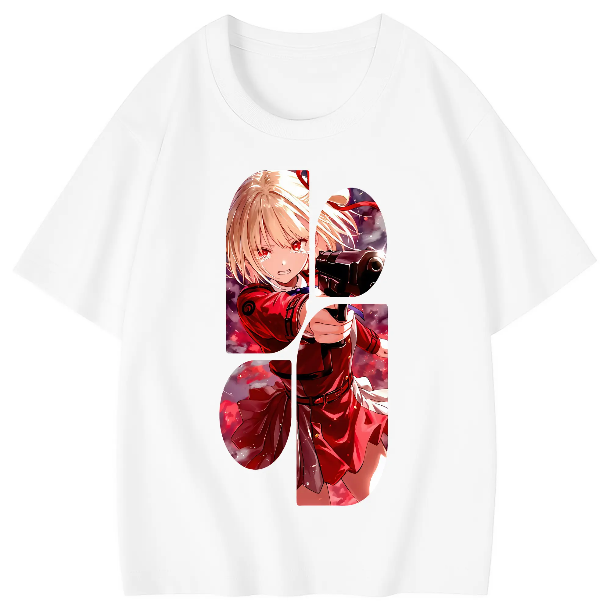 リコリス・リコイル グッズ,錦木千束 - 綿100％ キッズTシャツ ・ フロントプリント ・ 快適 通気性 ・ スポーツ カジュアル 散歩用
