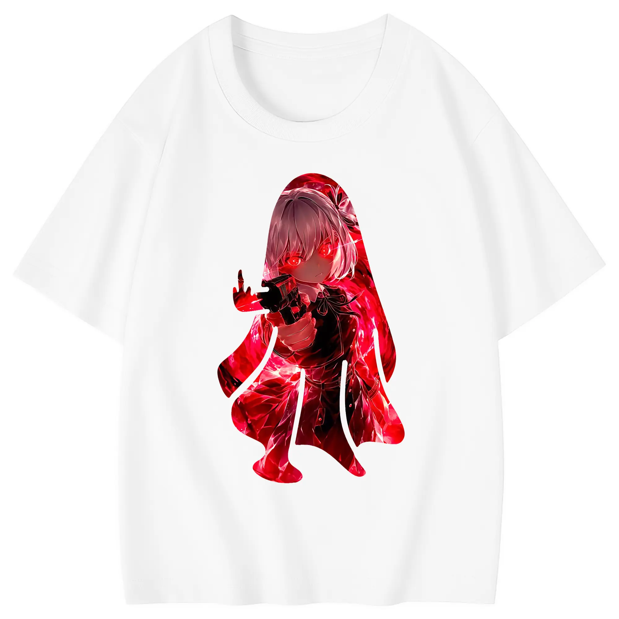 リコリス・リコイル グッズ,錦木千束 - 綿100％ キッズTシャツ ・ フロントプリント ・ 快適 通気性 ・ スポーツ カジュアル 散歩用