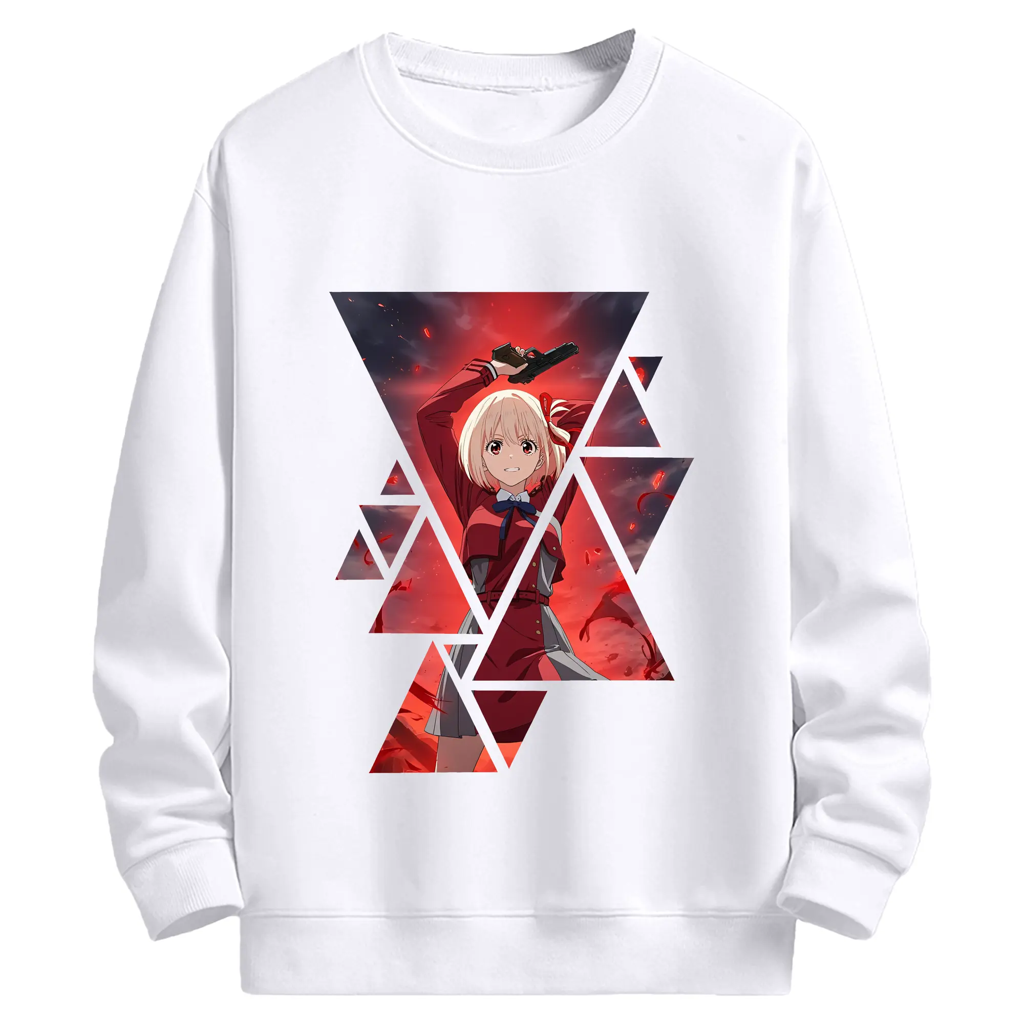 リコリス・リコイル グッズ,錦木千束 - 高品質 クルーネック スウェット ・ コットン59％ ポリエステル41％ ・ ユニセックス 長袖 トレーナー ・ カジュアル デイリー スポーツ 散歩用