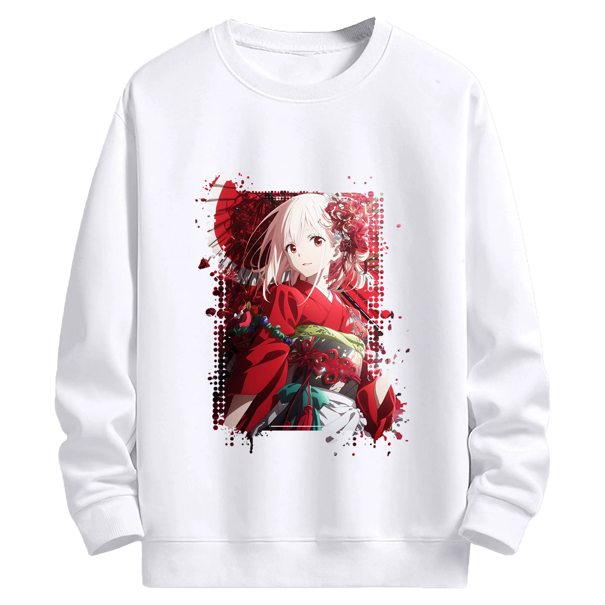 リコリス・リコイル グッズ,錦木千束 - 高品質 クルーネック スウェット ・ コットン59％ ポリエステル41％ ・ ユニセックス 長袖 トレーナー ・ カジュアル デイリー スポーツ 散歩用