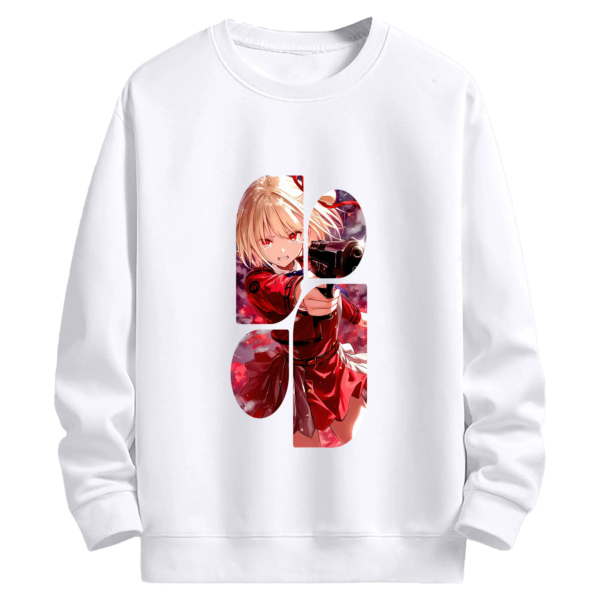 リコリス・リコイル グッズ,錦木千束 - 高品質 クルーネック スウェット ・ コットン59％ ポリエステル41％ ・ ユニセックス 長袖 トレーナー ・ カジュアル デイリー スポーツ 散歩用