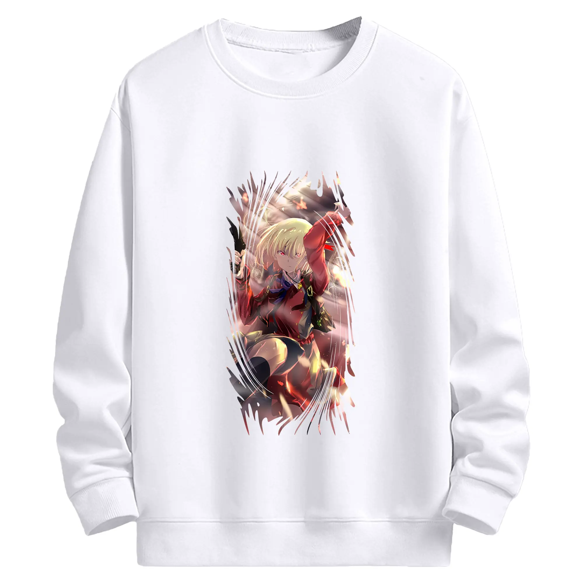 リコリス・リコイル グッズ,錦木千束 - 高品質 クルーネック スウェット ・ コットン59％ ポリエステル41％ ・ ユニセックス 長袖 トレーナー ・ カジュアル デイリー スポーツ 散歩用