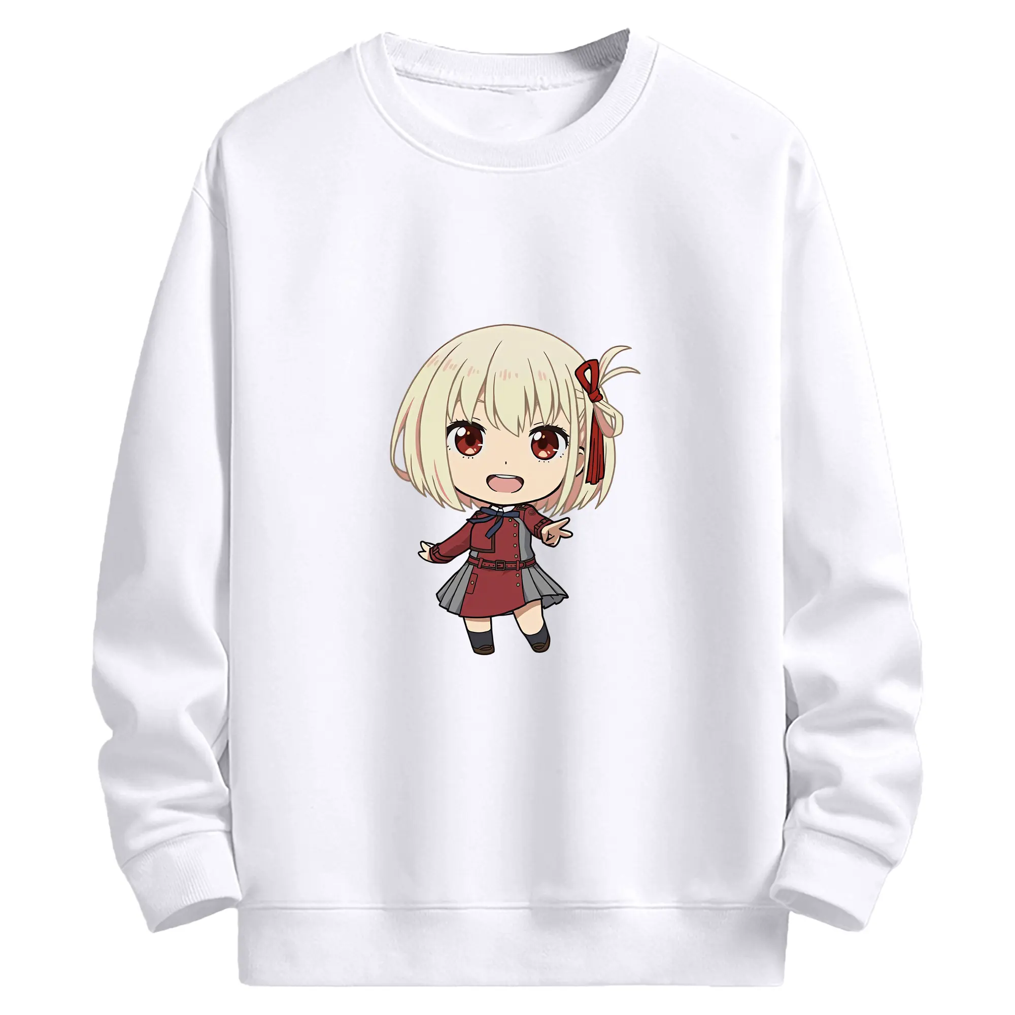 リコリス・リコイル グッズ,錦木千束 - 高品質 クルーネック スウェット ・ コットン59％ ポリエステル41％ ・ ユニセックス 長袖 トレーナー ・ カジュアル デイリー スポーツ 散歩用