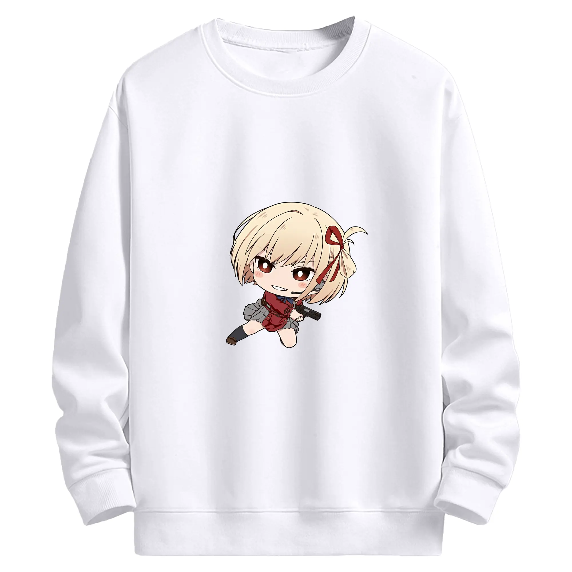 リコリス・リコイル グッズ,錦木千束 - 高品質 クルーネック スウェット ・ コットン59％ ポリエステル41％ ・ ユニセックス 長袖 トレーナー ・ カジュアル デイリー スポーツ 散歩用