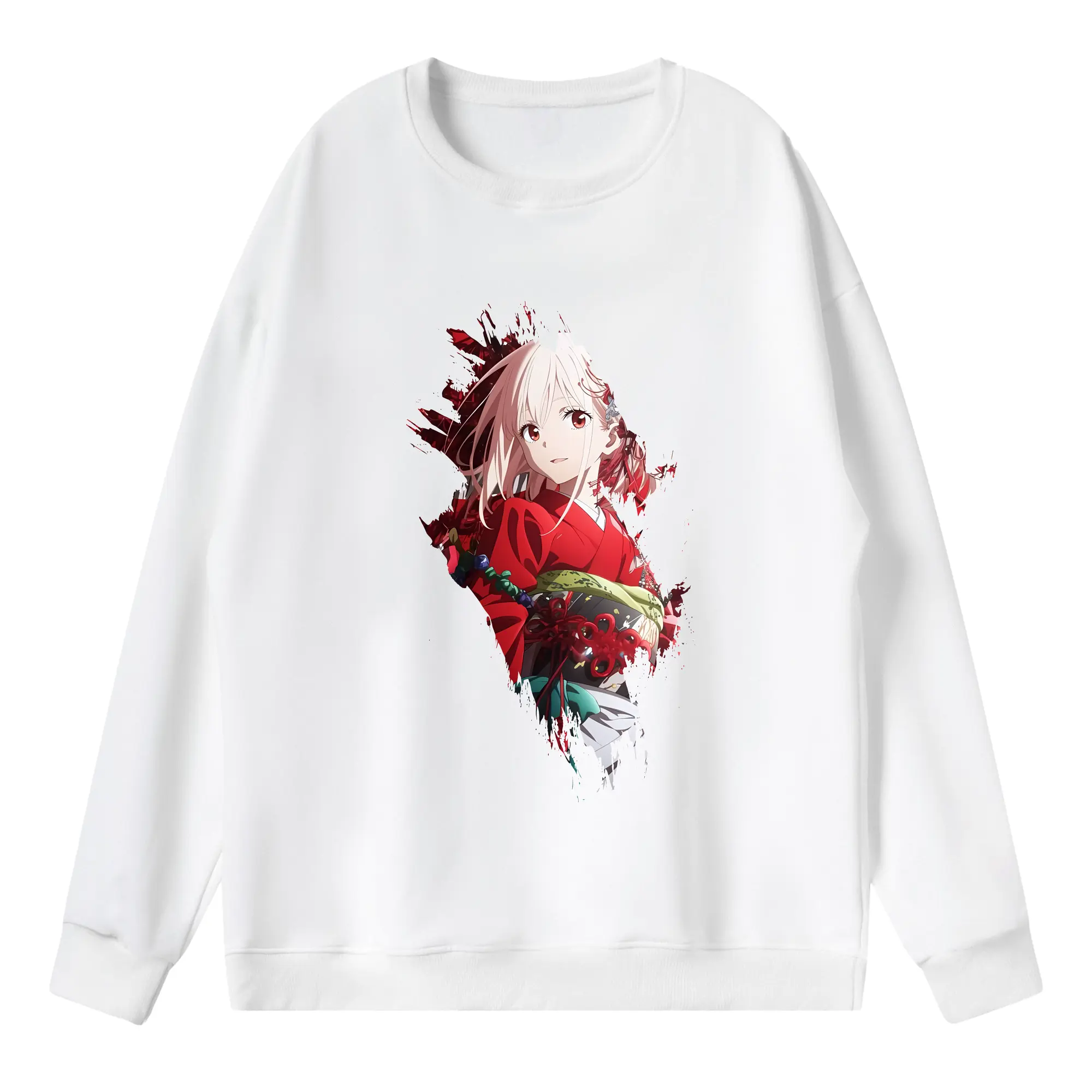 リコリス・リコイル グッズ,錦木千束 - 薄手 クルーネック スウェット 裏毛260g · ポリエステル 春秋向け カジュアル 男女兼用 · トレーナー デイリー スポーツ 散歩に最適