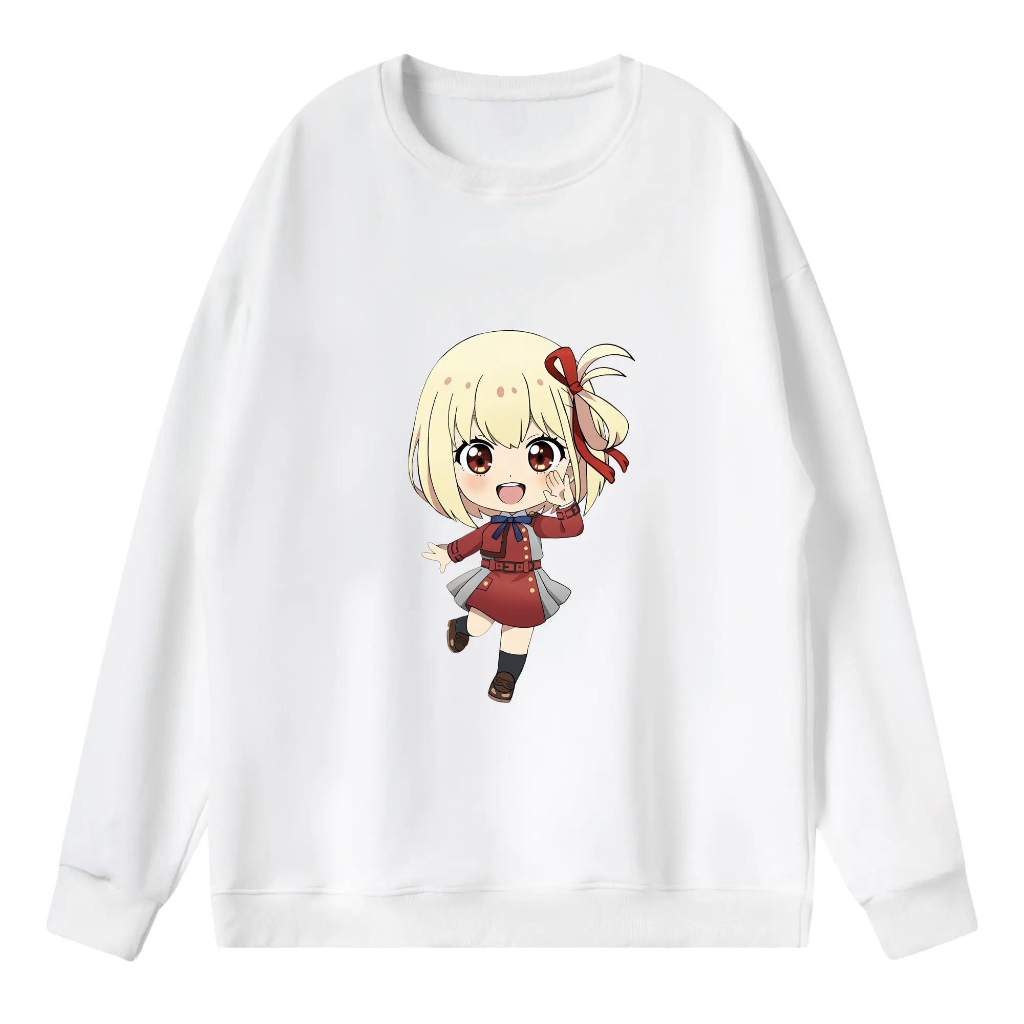 リコリス・リコイル グッズ,錦木千束 - 薄手 クルーネック スウェット 裏毛260g · ポリエステル 春秋向け カジュアル 男女兼用 · トレーナー デイリー スポーツ 散歩に最適