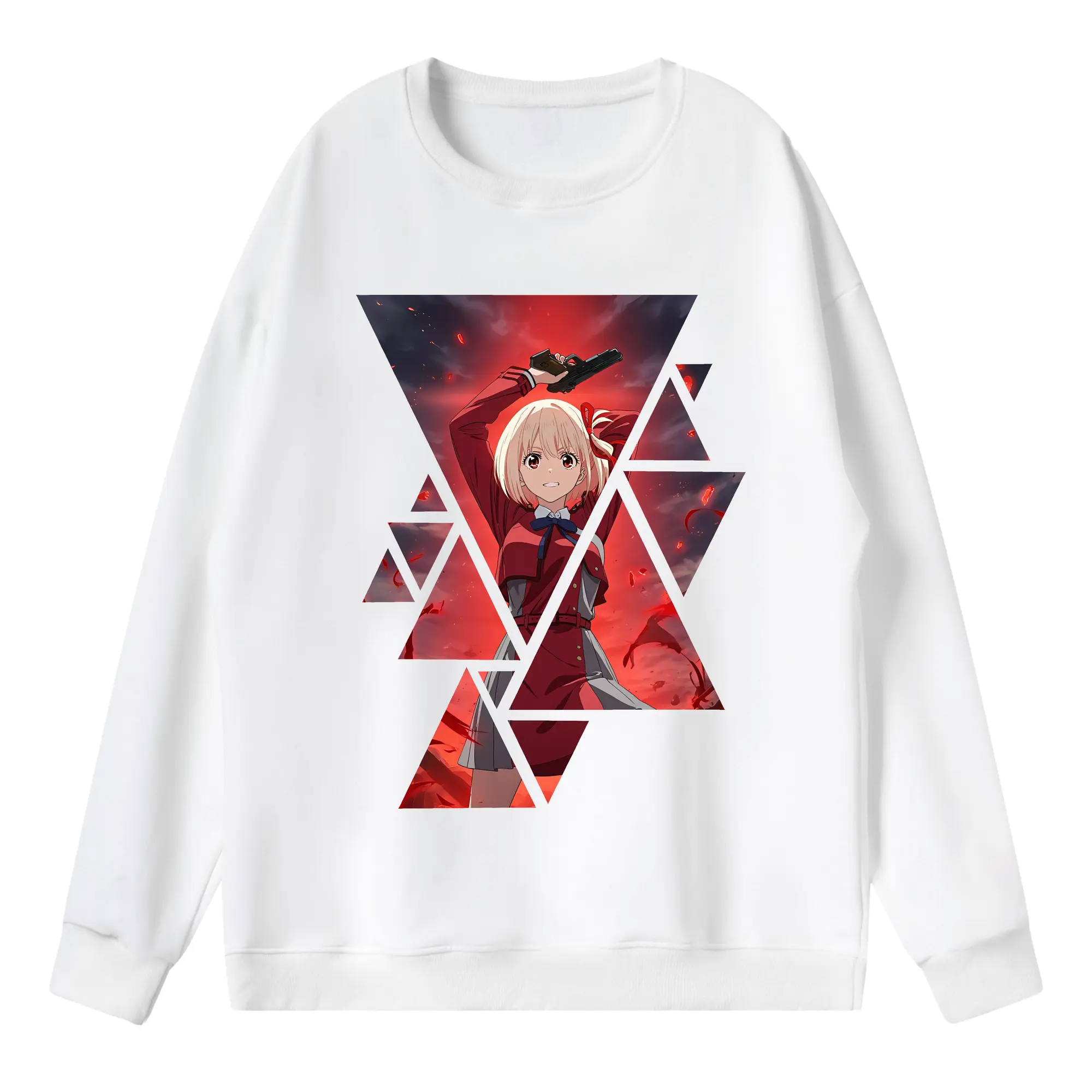 リコリス・リコイル グッズ,錦木千束 - 薄手 クルーネック スウェット 裏毛260g · ポリエステル 春秋向け カジュアル 男女兼用 · トレーナー デイリー スポーツ 散歩に最適