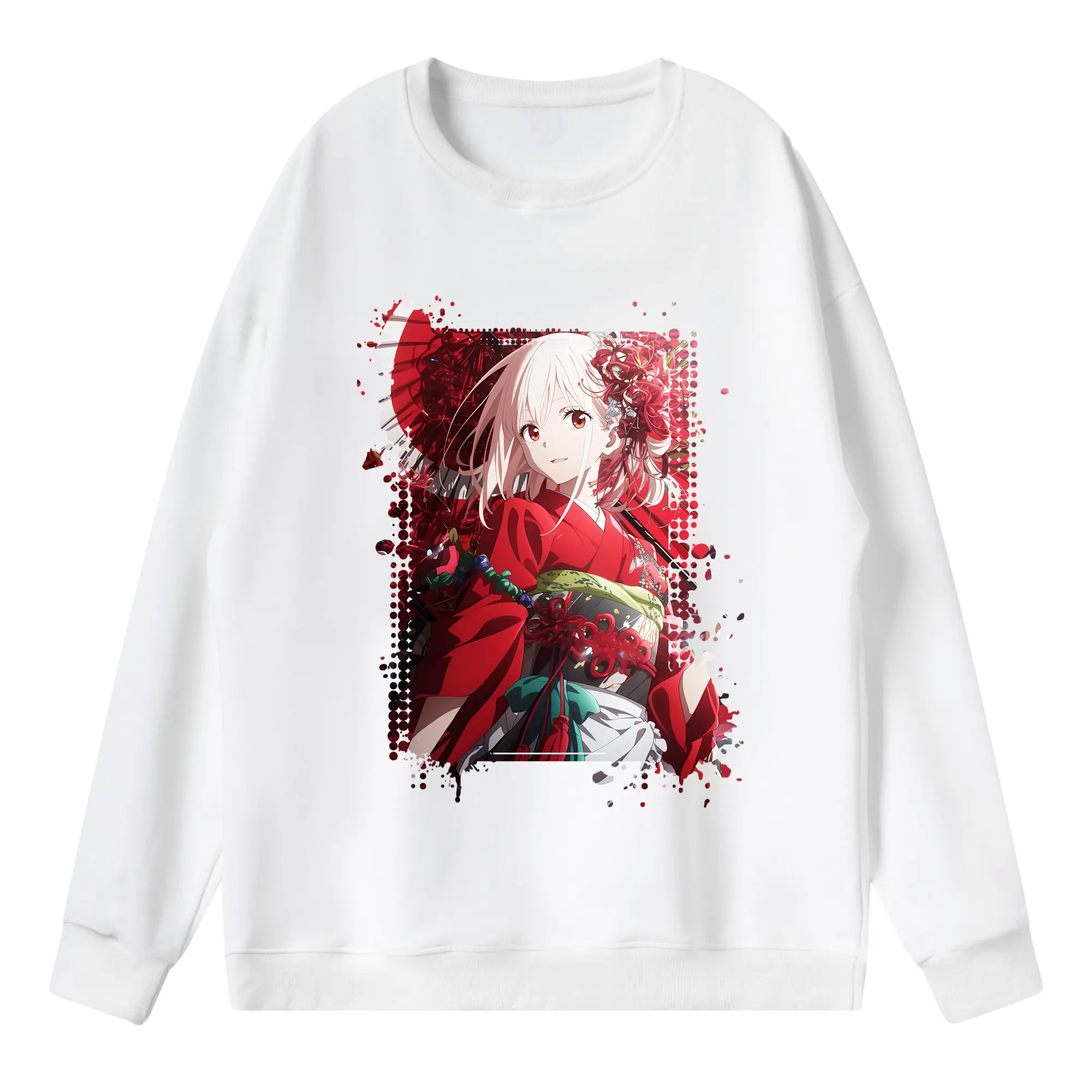 リコリス・リコイル グッズ,錦木千束 - 薄手 クルーネック スウェット 裏毛260g · ポリエステル 春秋向け カジュアル 男女兼用 · トレーナー デイリー スポーツ 散歩に最適