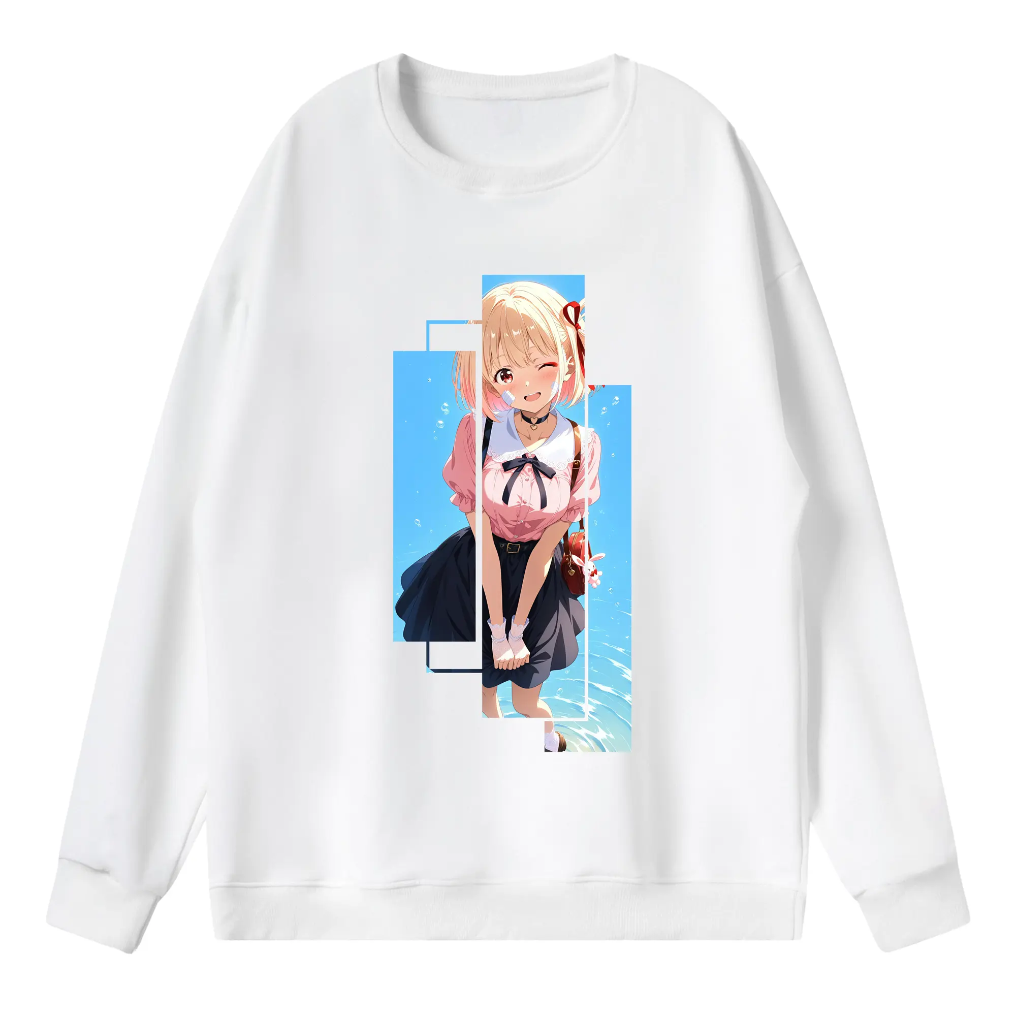 リコリス・リコイル グッズ,錦木千束 - 薄手 クルーネック スウェット 裏毛260g · ポリエステル 春秋向け カジュアル 男女兼用 · トレーナー デイリー スポーツ 散歩に最適