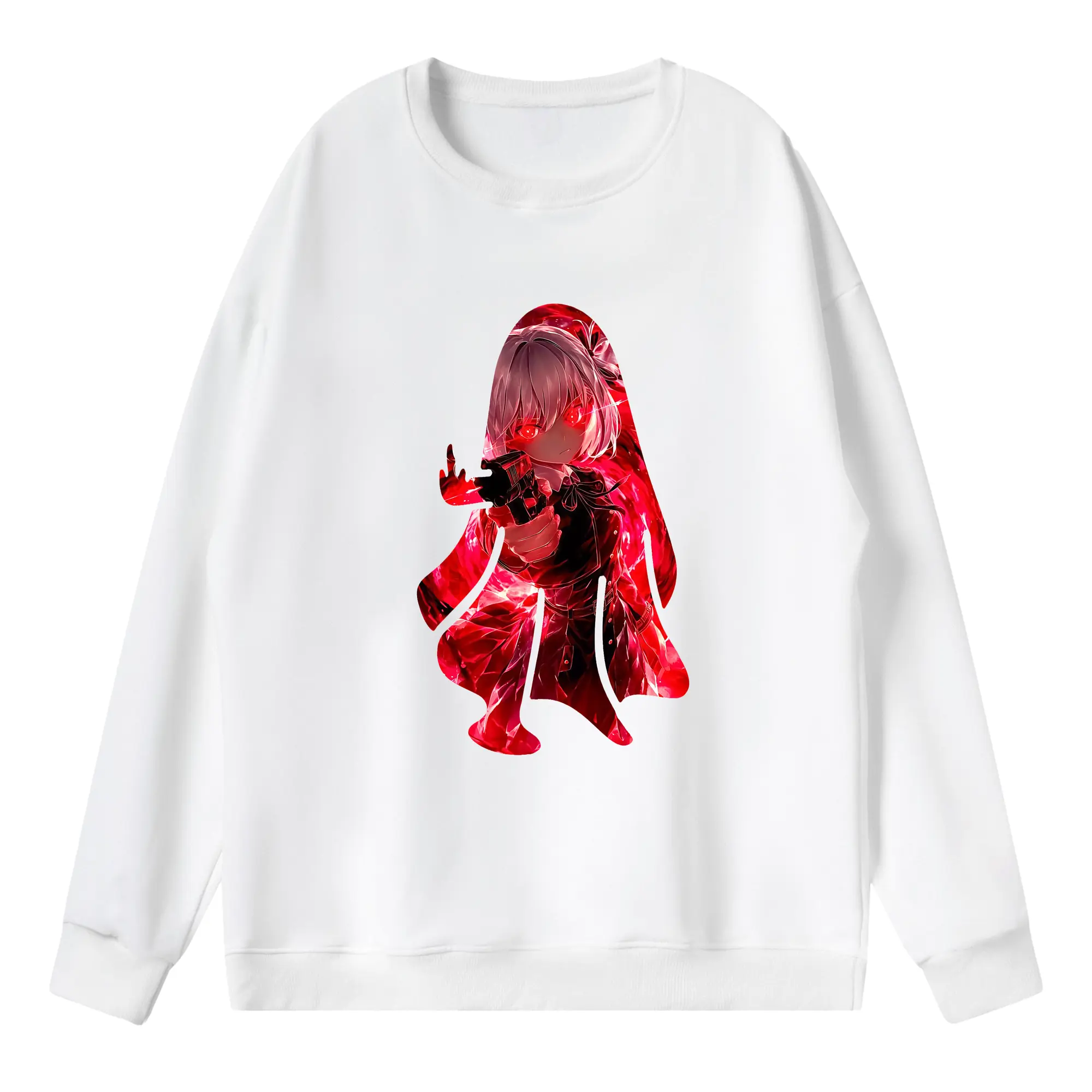 リコリス・リコイル グッズ,錦木千束 - 薄手 クルーネック スウェット 裏毛260g · ポリエステル 春秋向け カジュアル 男女兼用 · トレーナー デイリー スポーツ 散歩に最適