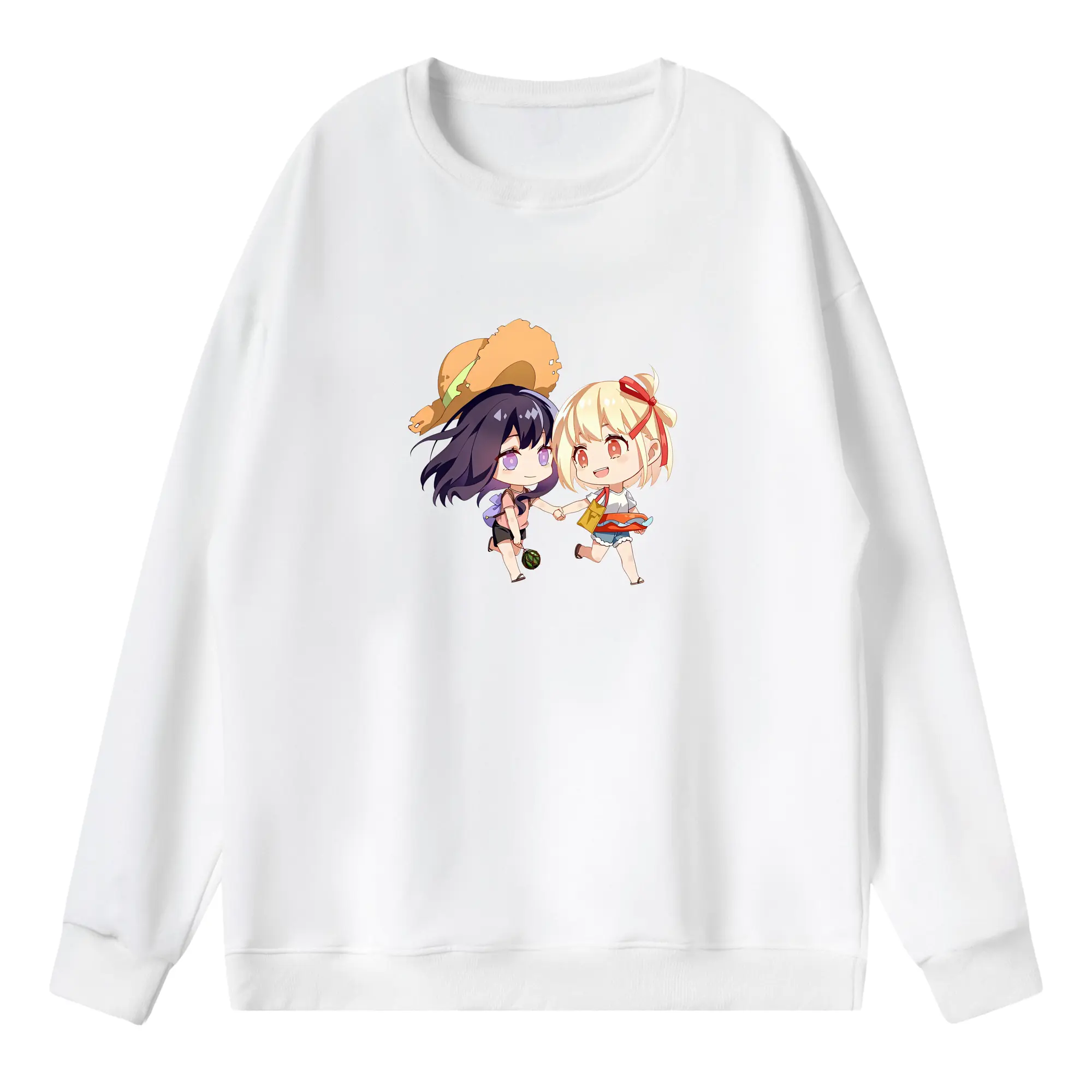 リコリス・リコイル グッズ,錦木千束 - 薄手 クルーネック スウェット 裏毛260g · ポリエステル 春秋向け カジュアル 男女兼用 · トレーナー デイリー スポーツ 散歩に最適