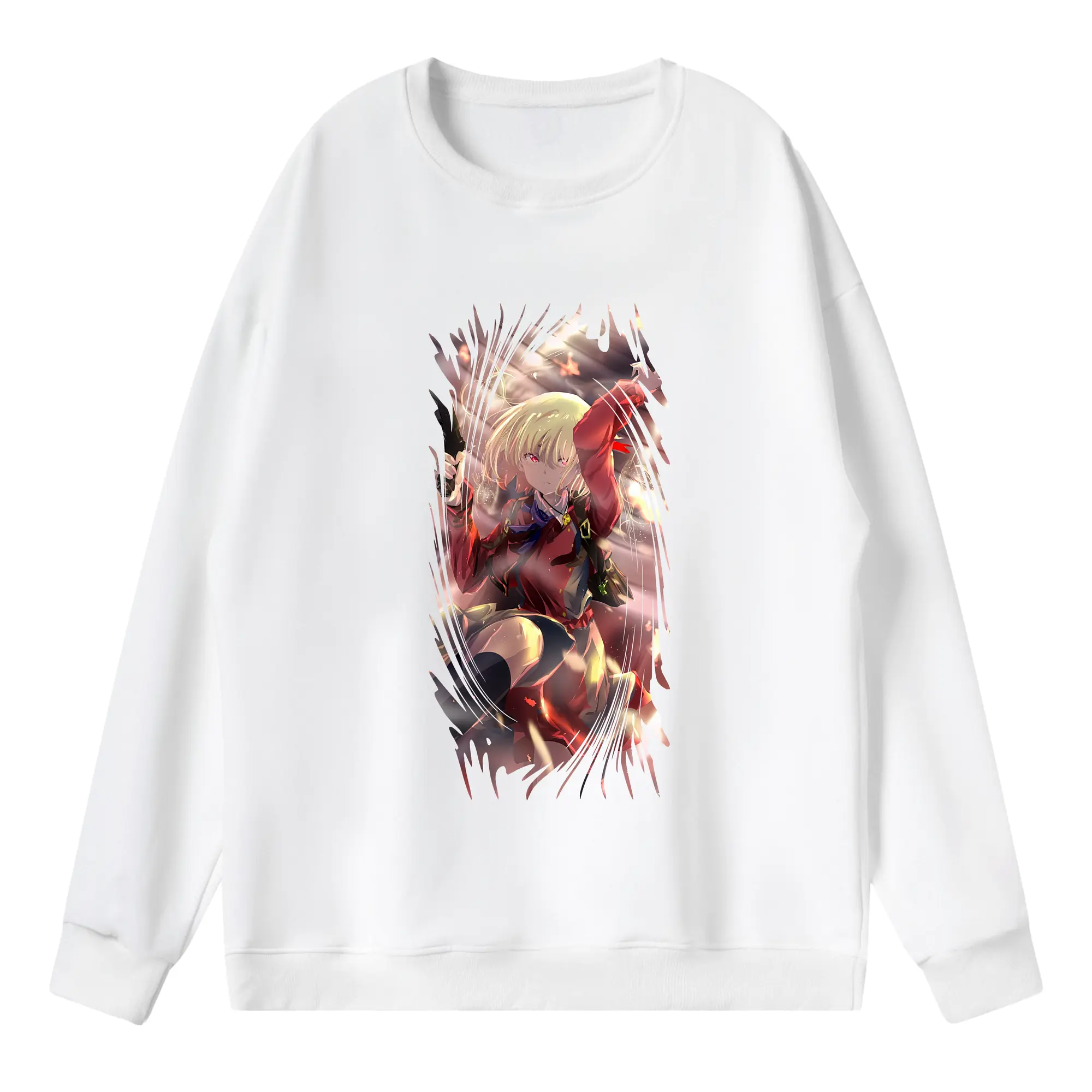 リコリス・リコイル グッズ,錦木千束 - 薄手 クルーネック スウェット 裏毛260g · ポリエステル 春秋向け カジュアル 男女兼用 · トレーナー デイリー スポーツ 散歩に最適