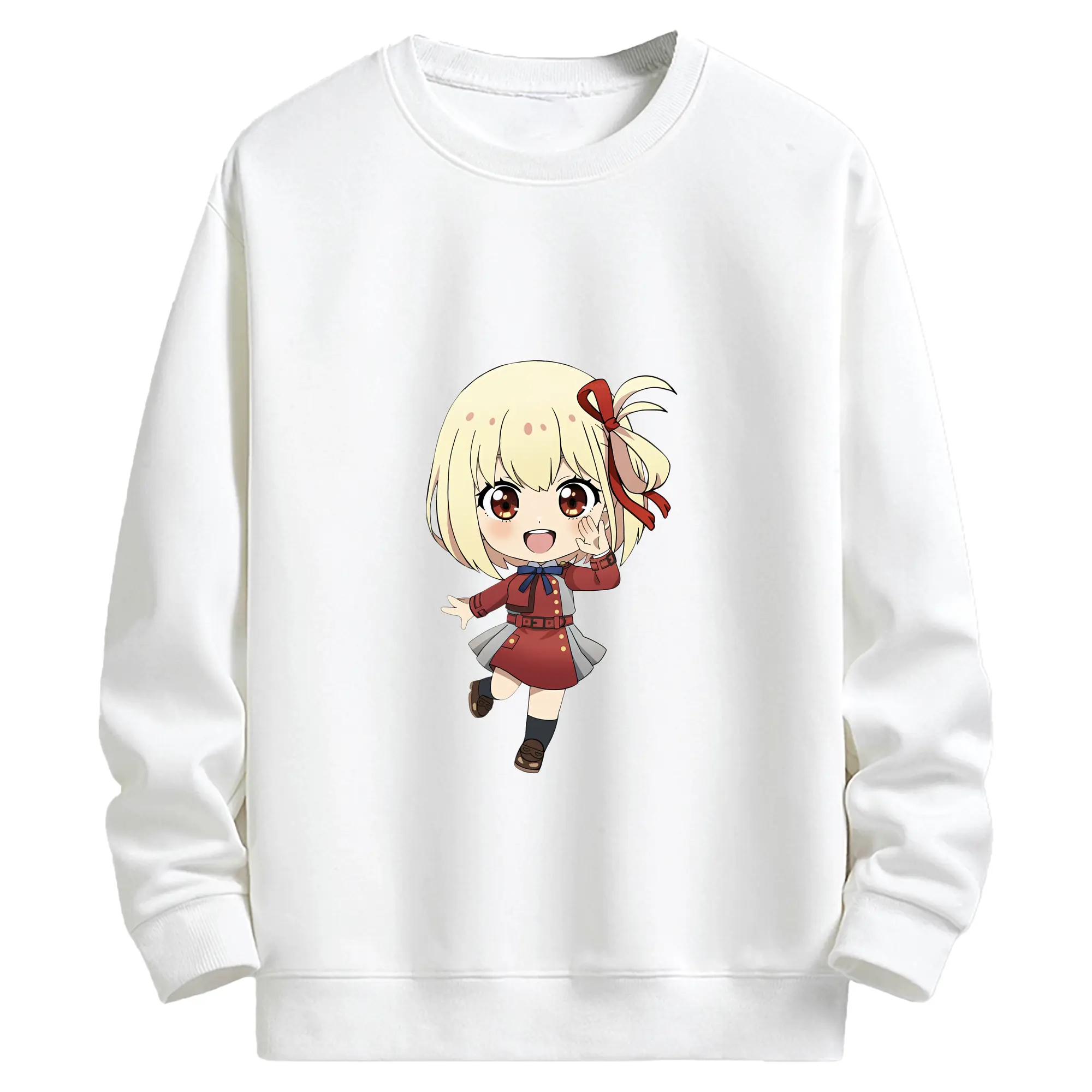 リコリス・リコイル グッズ,錦木千束 - キッズ クルーネックスウェットシャツ ・ フロントプリント ・ 綿80％ ポリエステル20％ ・ 快適 通学 スポーツ 日常使い お散歩用