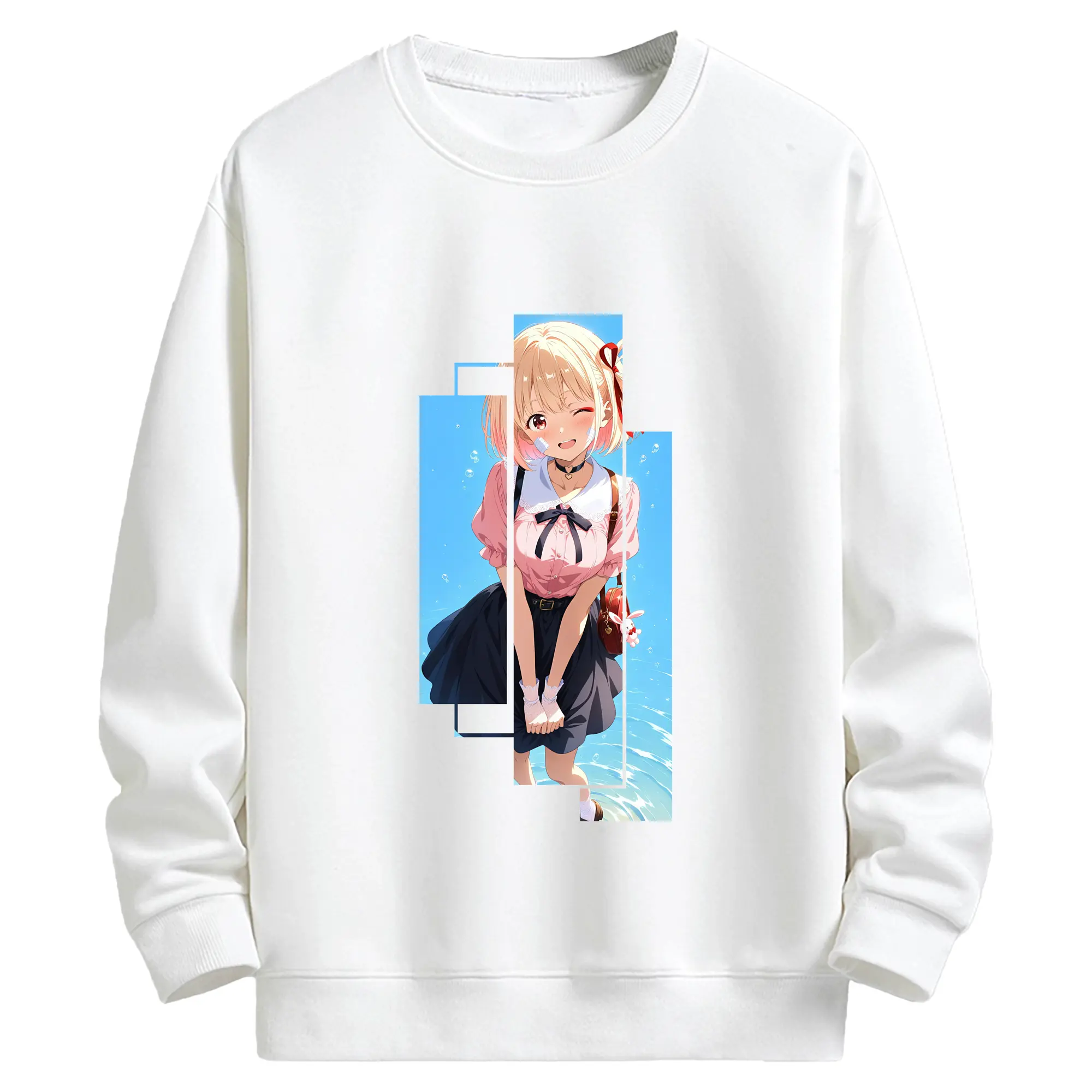 リコリス・リコイル グッズ,錦木千束 - キッズ クルーネックスウェットシャツ ・ フロントプリント ・ 綿80％ ポリエステル20％ ・ 快適 通学 スポーツ 日常使い お散歩用