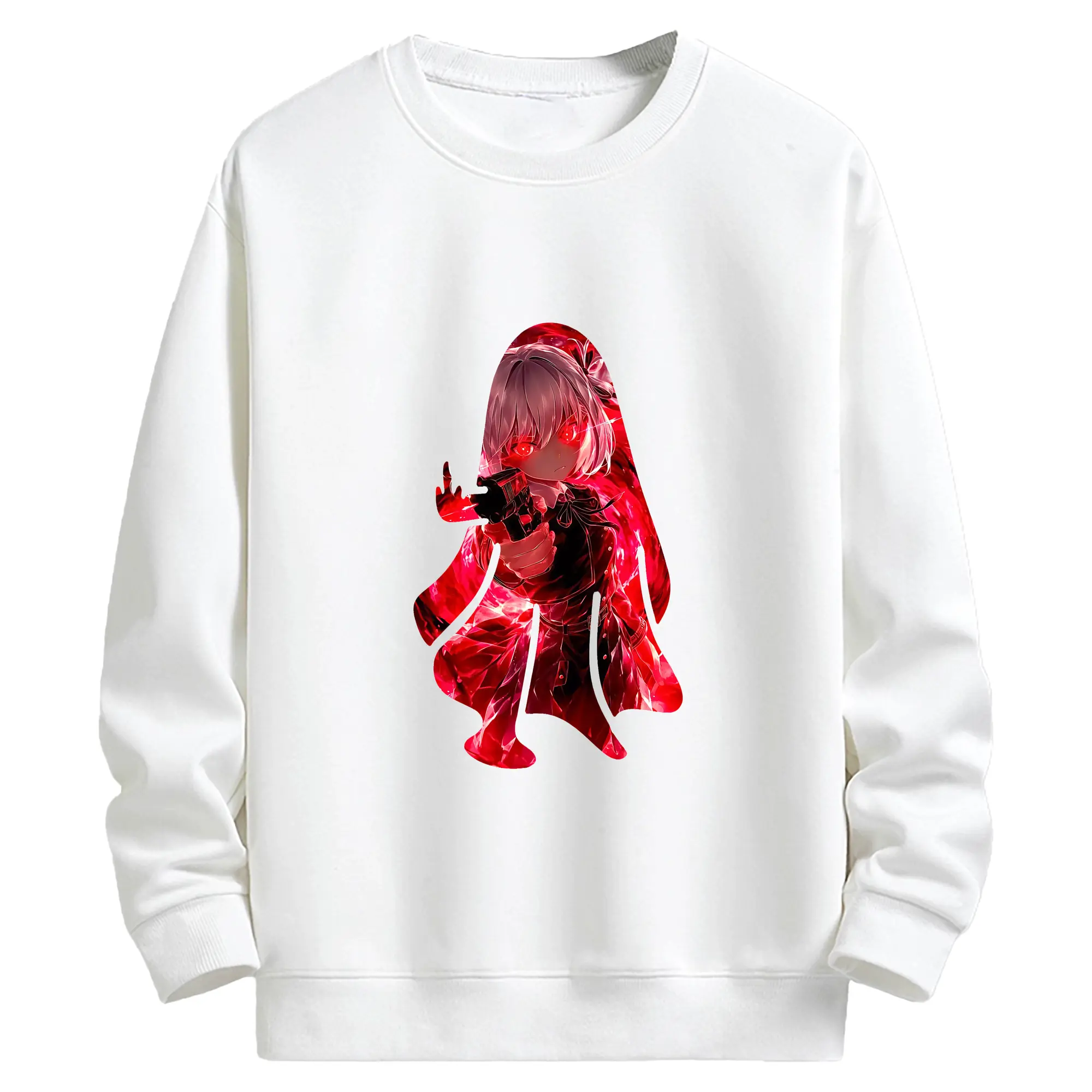 リコリス・リコイル グッズ,錦木千束 - キッズ クルーネックスウェットシャツ ・ フロントプリント ・ 綿80％ ポリエステル20％ ・ 快適 通学 スポーツ 日常使い お散歩用