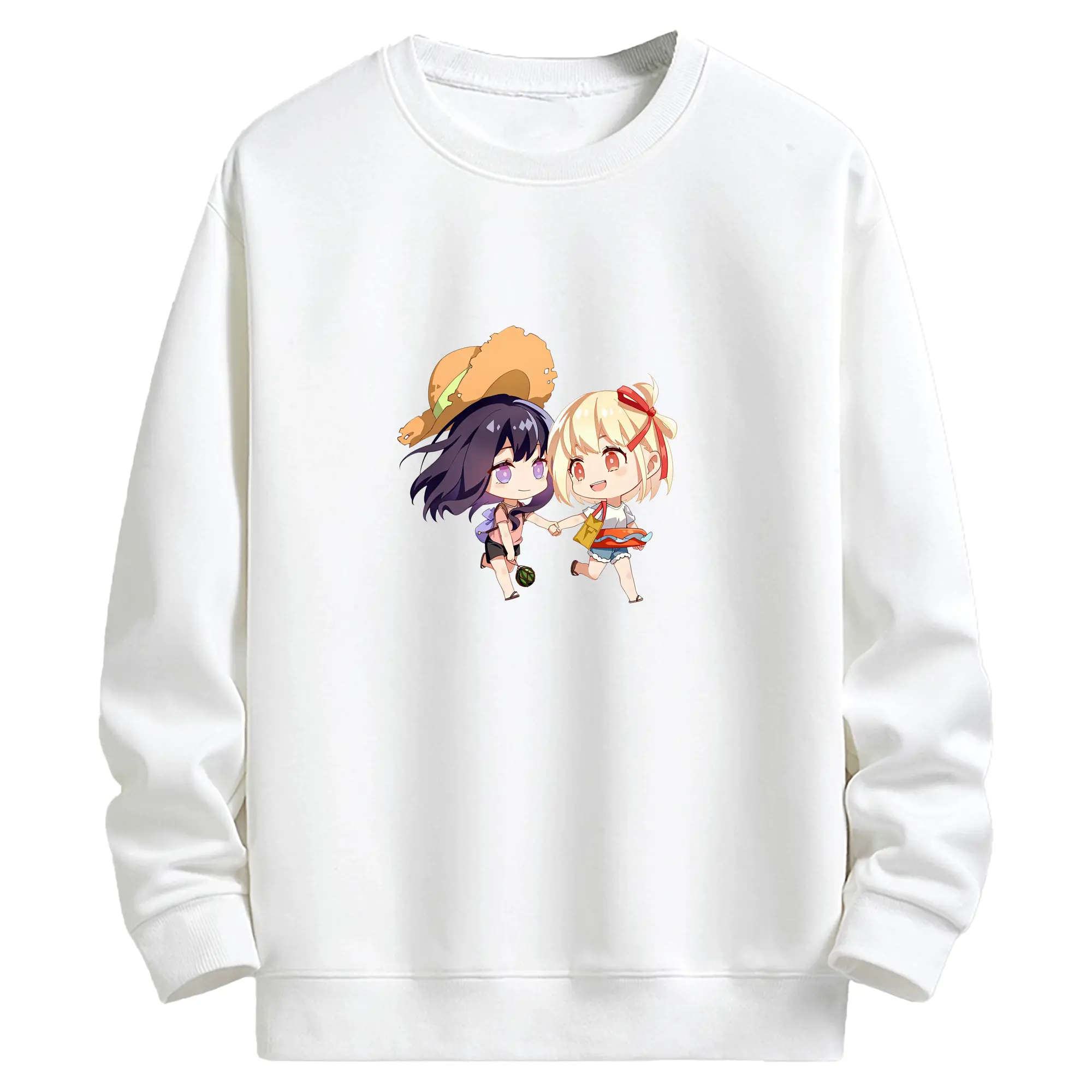 リコリス・リコイル グッズ,錦木千束 - キッズ クルーネックスウェットシャツ ・ フロントプリント ・ 綿80％ ポリエステル20％ ・ 快適 通学 スポーツ 日常使い お散歩用