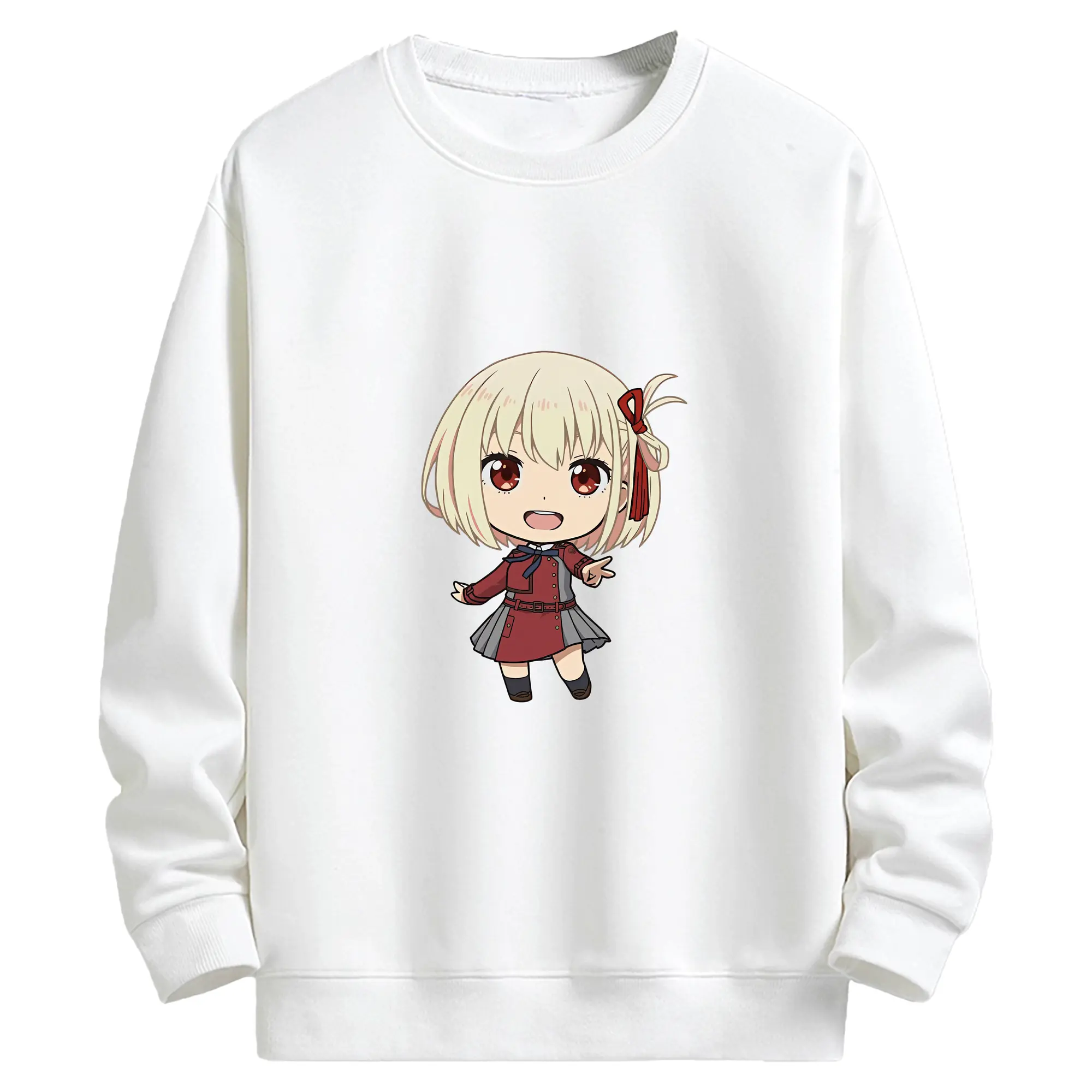 リコリス・リコイル グッズ,錦木千束 - キッズ クルーネックスウェットシャツ ・ フロントプリント ・ 綿80％ ポリエステル20％ ・ 快適 通学 スポーツ 日常使い お散歩用