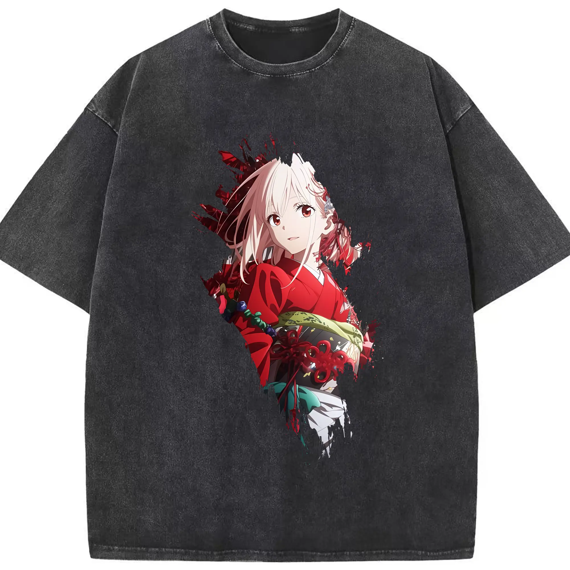 リコリス・リコイル グッズ,錦木千束 - 綿100％ ヴィンテージ風 半袖Tシャツ ・ フロントプリント ・ 柔らか肌触り ・ 通気性 快適 ・ スポーツ カジュアル 外出用