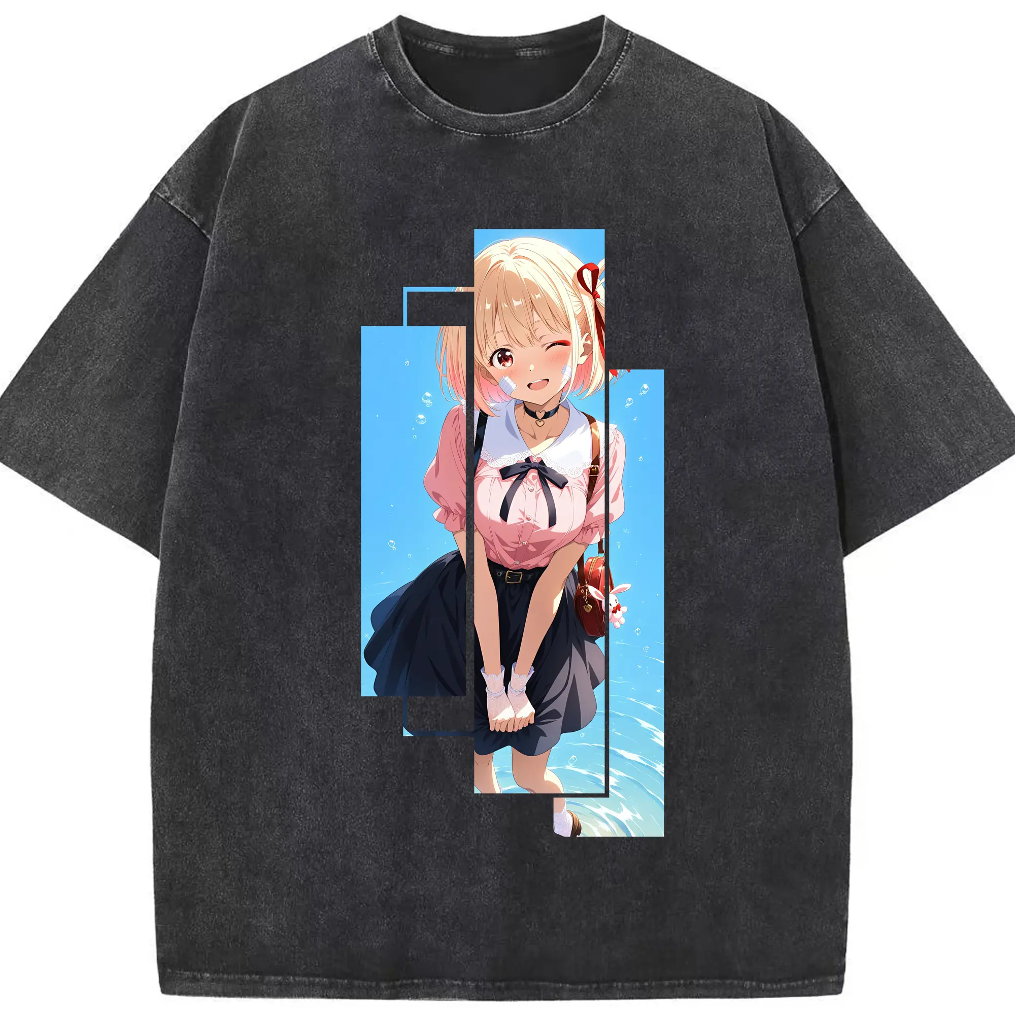 リコリス・リコイル グッズ,錦木千束 - 綿100％ ヴィンテージ風 半袖Tシャツ ・ フロントプリント ・ 柔らか肌触り ・ 通気性 快適 ・ スポーツ カジュアル 外出用