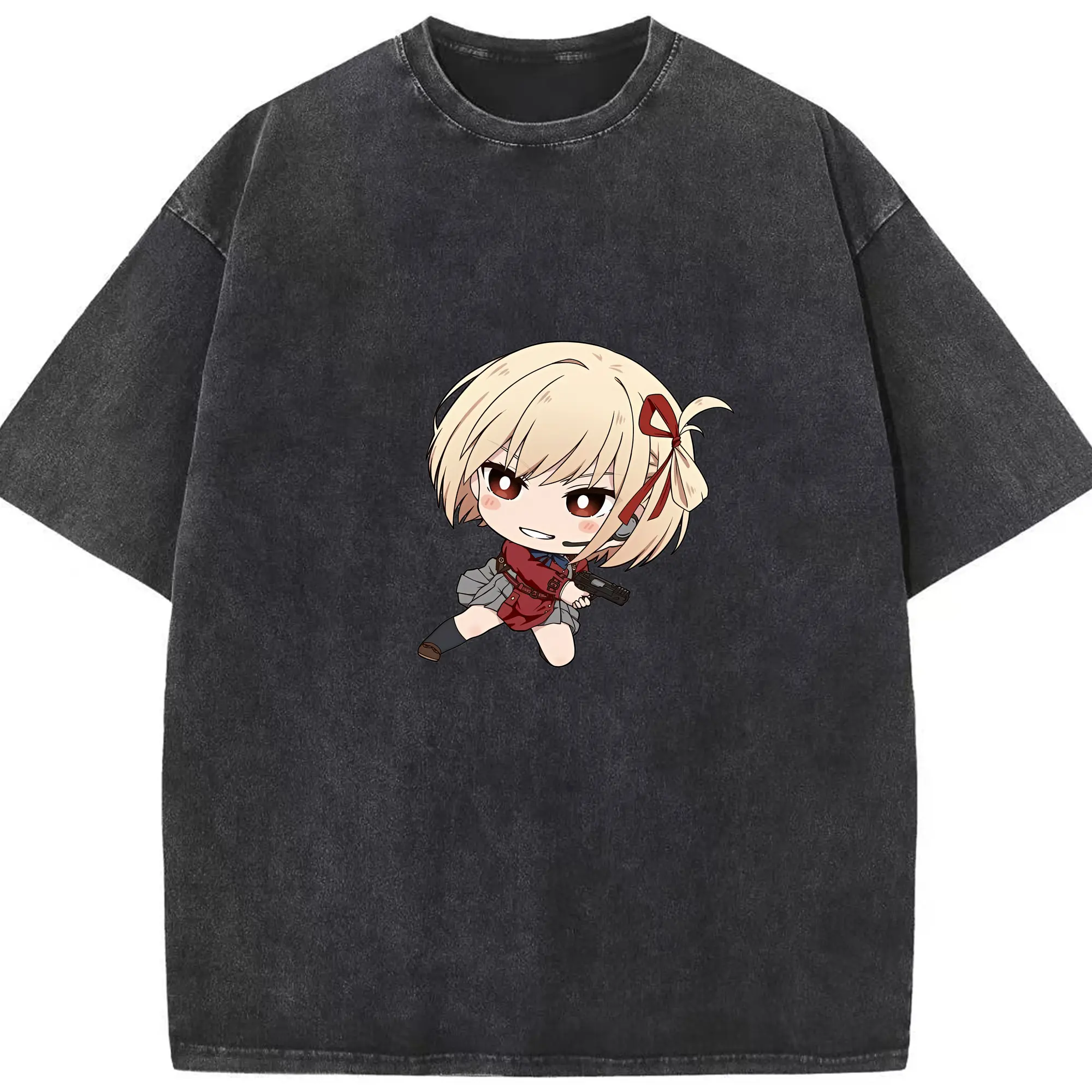 リコリス・リコイル グッズ,錦木千束 - 綿100％ ヴィンテージ風 半袖Tシャツ ・ フロントプリント ・ 柔らか肌触り ・ 通気性 快適 ・ スポーツ カジュアル 外出用