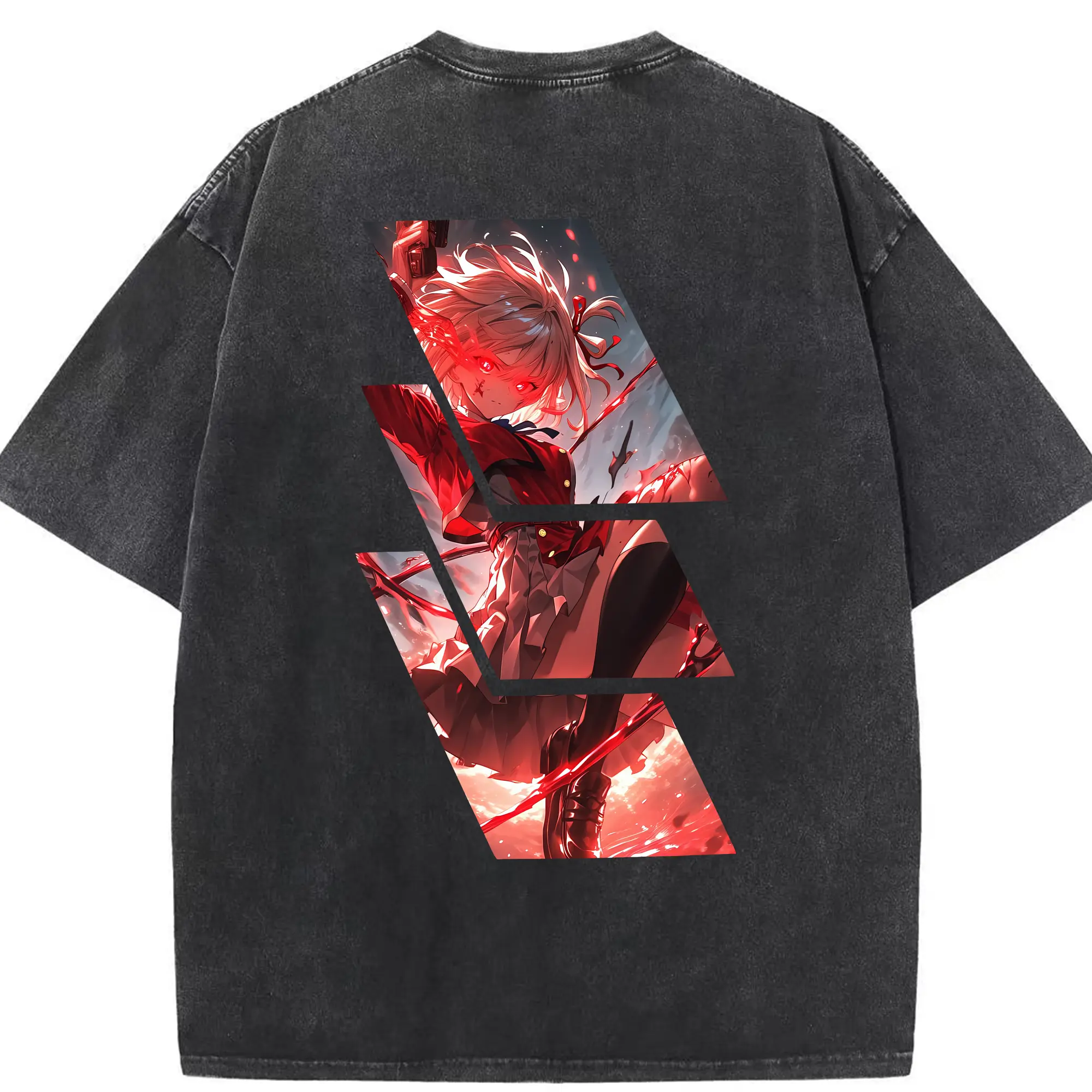 リコリス・リコイル グッズ,錦木千束 - 綿100％ ヴィンテージ風 半袖Tシャツ ・ 背面プリント ・ 柔らか肌触り ・ 通気性 快適 ・ スポーツ カジュアル 外出用