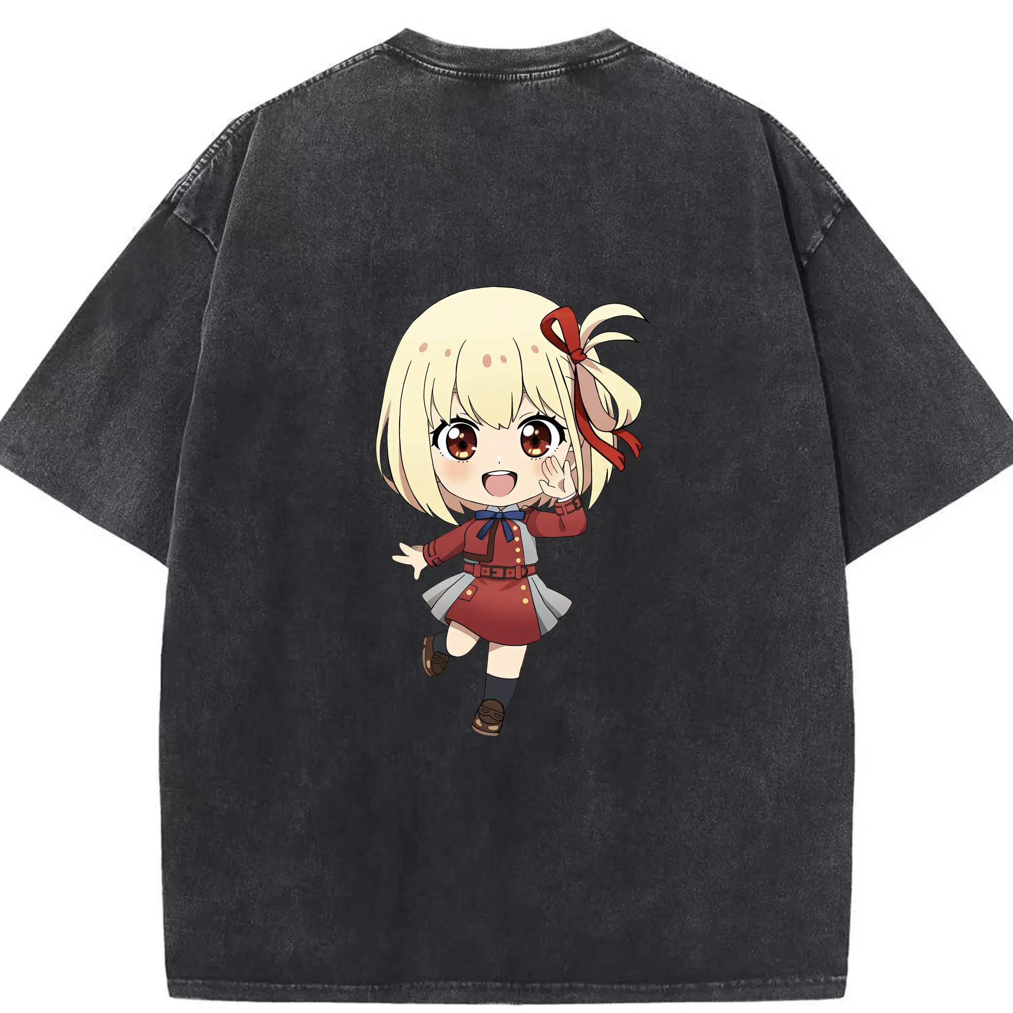 リコリス・リコイル グッズ,錦木千束 - 綿100％ ヴィンテージ風 半袖Tシャツ ・ 背面プリント ・ 柔らか肌触り ・ 通気性 快適 ・ スポーツ カジュアル 外出用