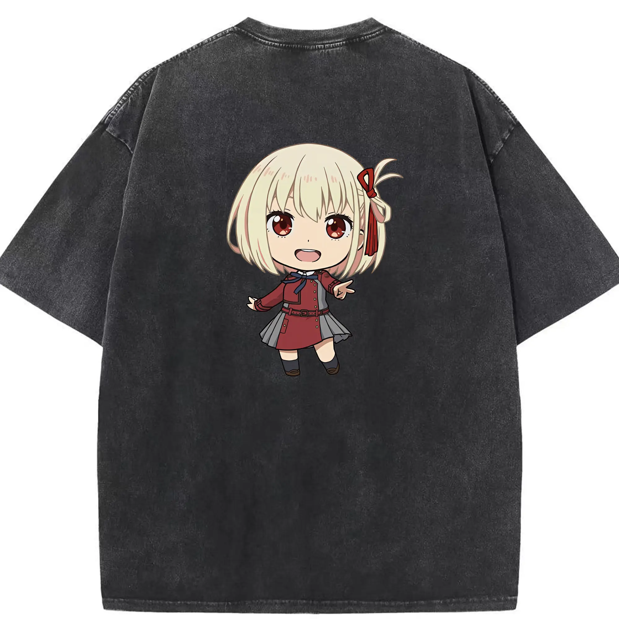 リコリス・リコイル グッズ,錦木千束 - 綿100％ ヴィンテージ風 半袖Tシャツ ・ 背面プリント ・ 柔らか肌触り ・ 通気性 快適 ・ スポーツ カジュアル 外出用