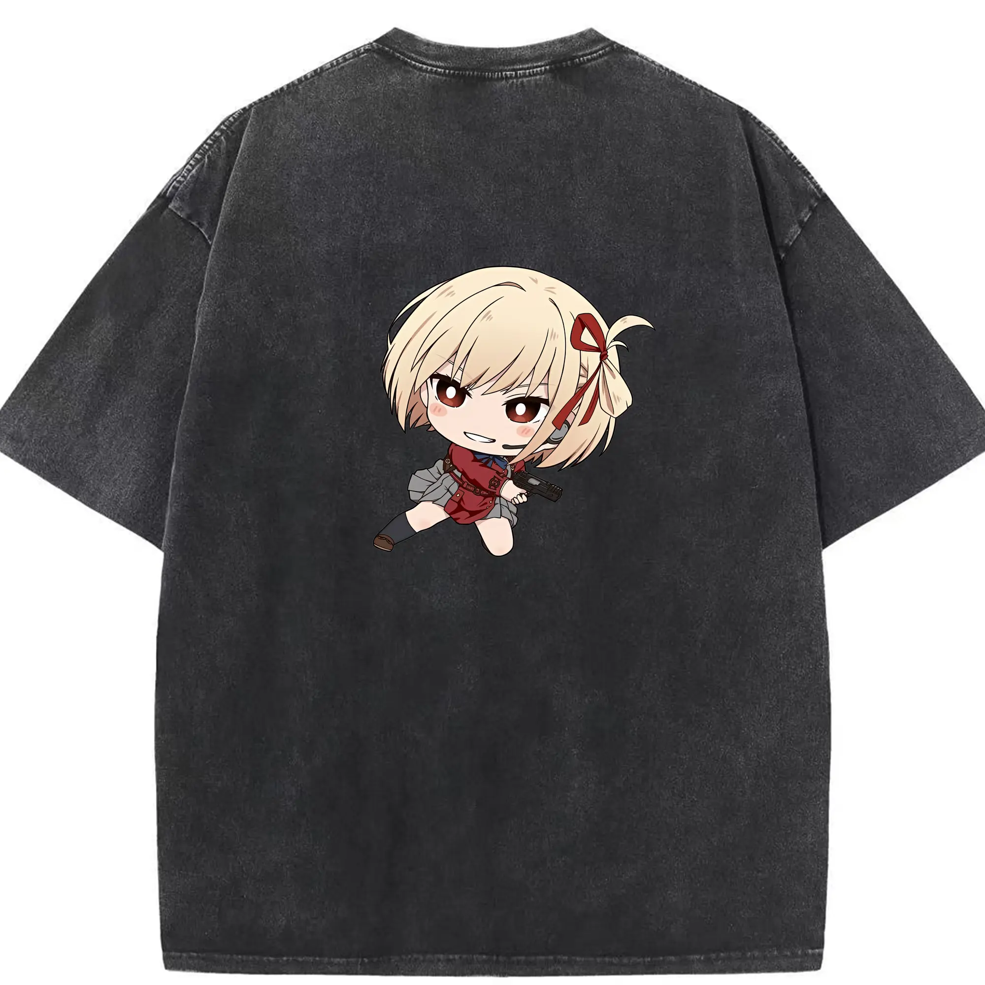 リコリス・リコイル グッズ,錦木千束 - 綿100％ ヴィンテージ風 半袖Tシャツ ・ 背面プリント ・ 柔らか肌触り ・ 通気性 快適 ・ スポーツ カジュアル 外出用