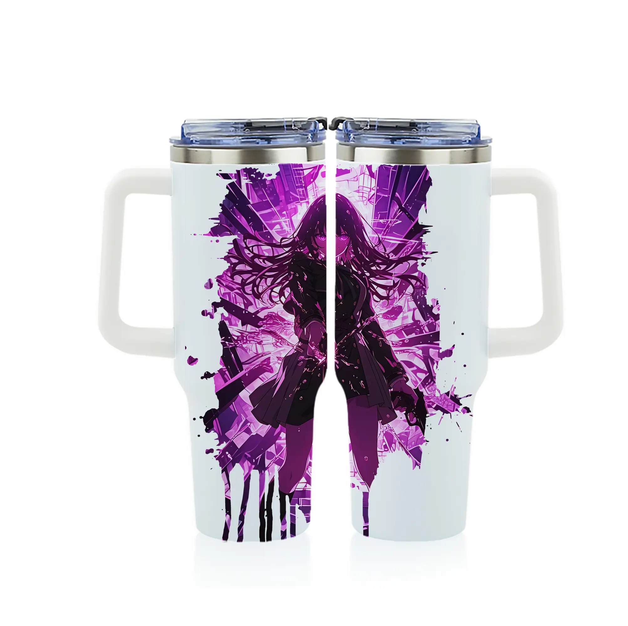 リコリス・リコイル グッズ,井ノ上たきな - 1200mL フルプリント車用タンブラー ・ 304ステンレス 内側 ・ 201ステンレス 外側 ・ 保温 保冷 ・ 通勤 ドライブ アウトドア用