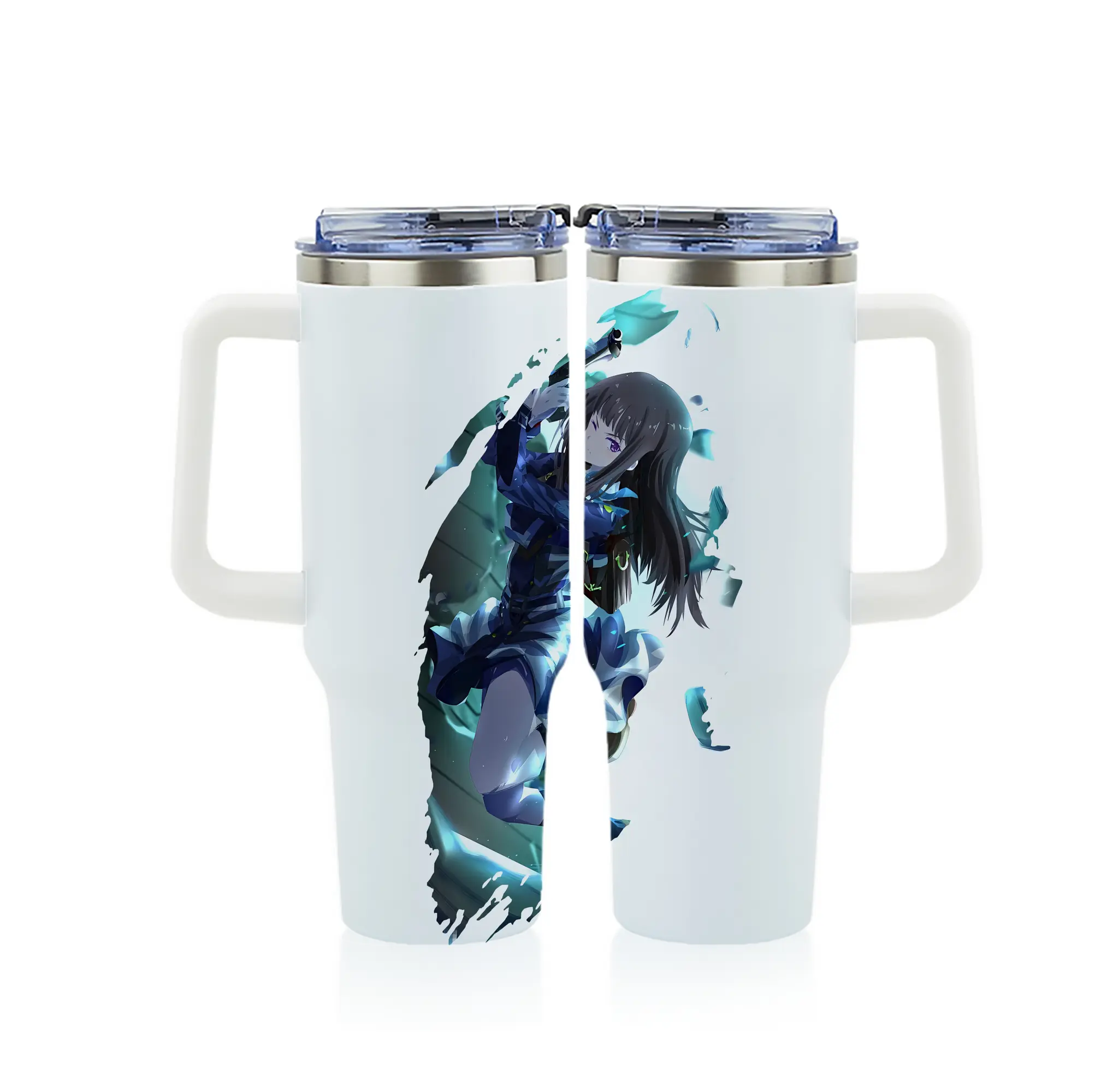 リコリス・リコイル グッズ,井ノ上たきな - 1200mL フルプリント車用タンブラー ・ 304ステンレス 内側 ・ 201ステンレス 外側 ・ 保温 保冷 ・ 通勤 ドライブ アウトドア用