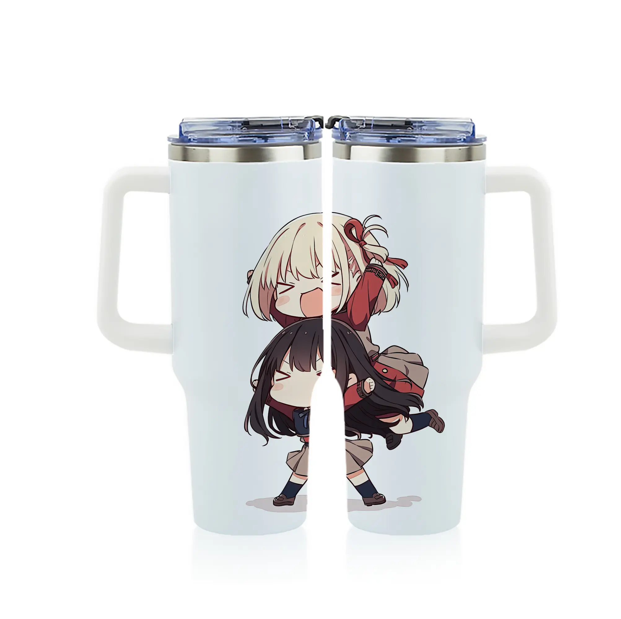 リコリス・リコイル グッズ,井ノ上たきな - 1200mL フルプリント車用タンブラー ・ 304ステンレス 内側 ・ 201ステンレス 外側 ・ 保温 保冷 ・ 通勤 ドライブ アウトドア用