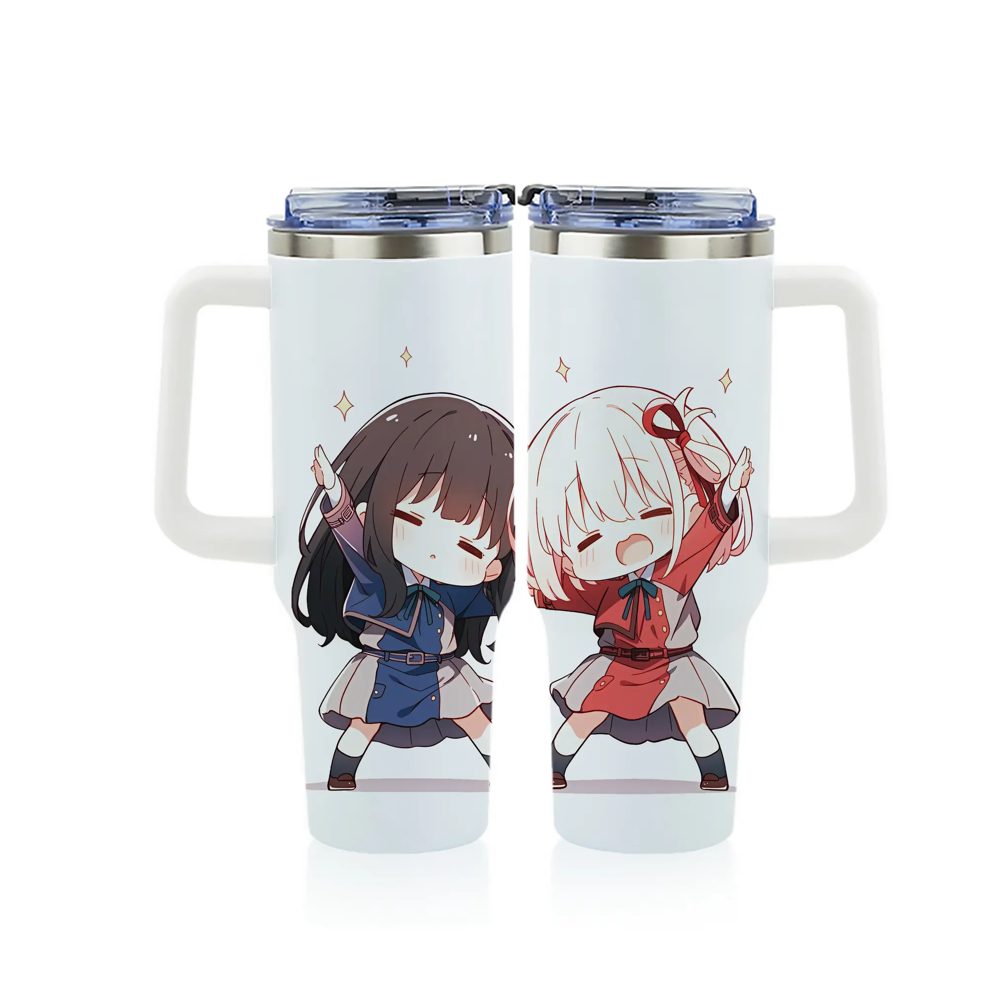 リコリス・リコイル グッズ,井ノ上たきな - 1200mL フルプリント車用タンブラー ・ 304ステンレス 内側 ・ 201ステンレス 外側 ・ 保温 保冷 ・ 通勤 ドライブ アウトドア用