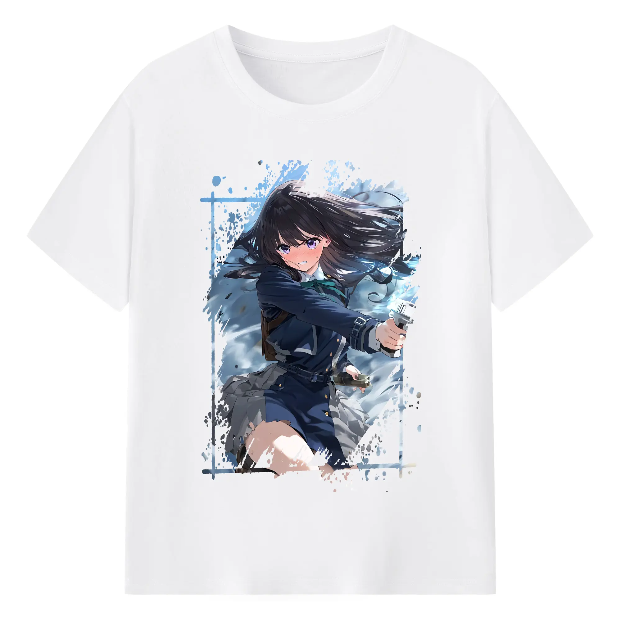 リコリス・リコイル グッズ,井ノ上たきな - 綿100％ 半袖Tシャツ ・ フロントプリント ・ 快適 通気性 ・ 日常使い 散歩 スポーツ用