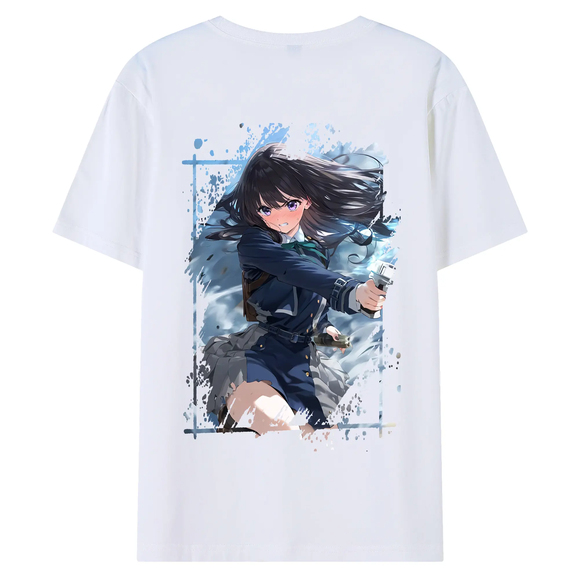 リコリス・リコイル グッズ,井ノ上たきな - 綿100％ 半袖Tシャツ ・ バックプリント ・ 快適 通気性 ・ 日常使い 散歩 スポーツ用