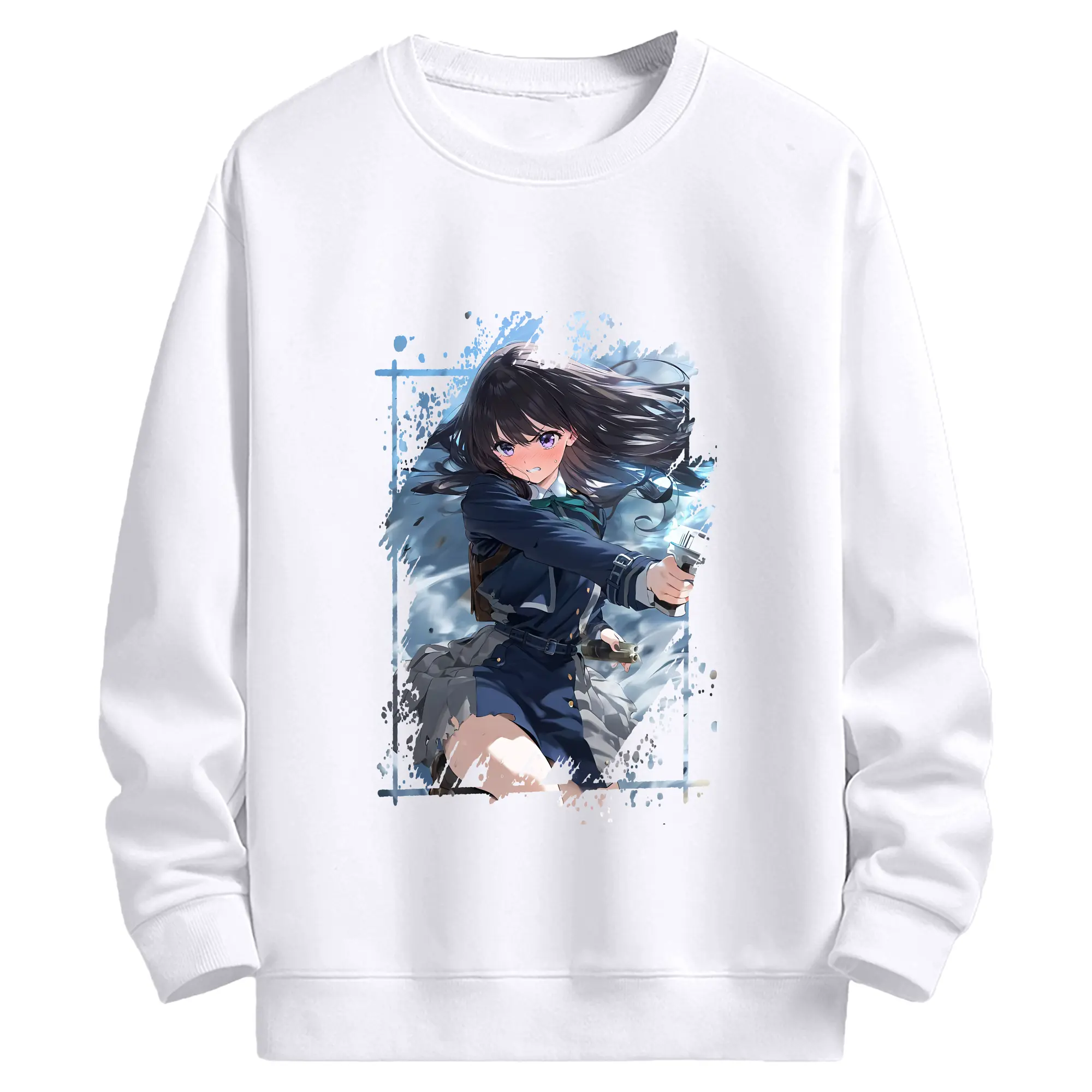 リコリス・リコイル グッズ,井ノ上たきな - 高品質 クルーネック スウェット ・ コットン59％ ポリエステル41％ ・ ユニセックス 長袖 トレーナー ・ カジュアル デイリー スポーツ 散歩用