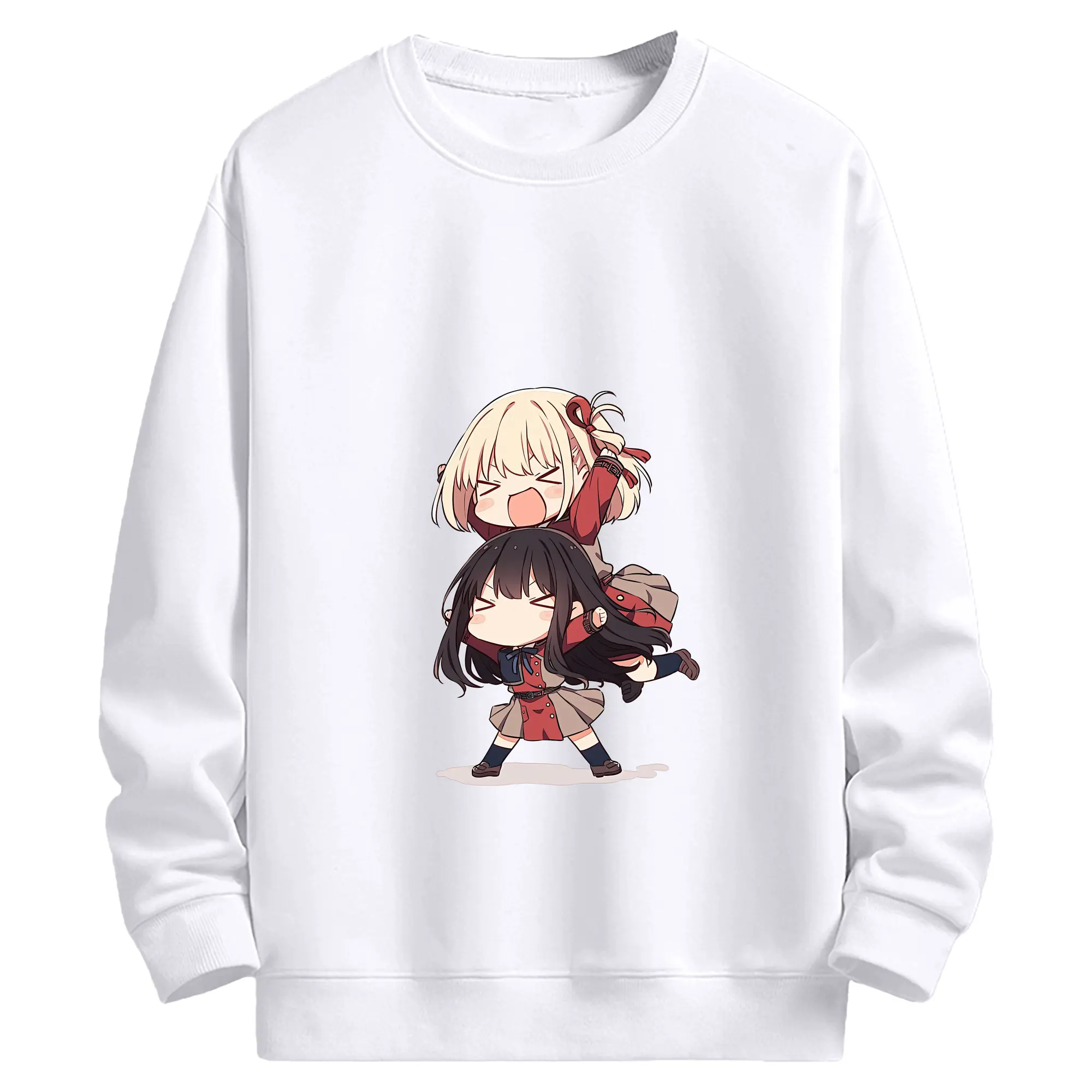 リコリス・リコイル グッズ,井ノ上たきな - 高品質 クルーネック スウェット ・ コットン59％ ポリエステル41％ ・ ユニセックス 長袖 トレーナー ・ カジュアル デイリー スポーツ 散歩用