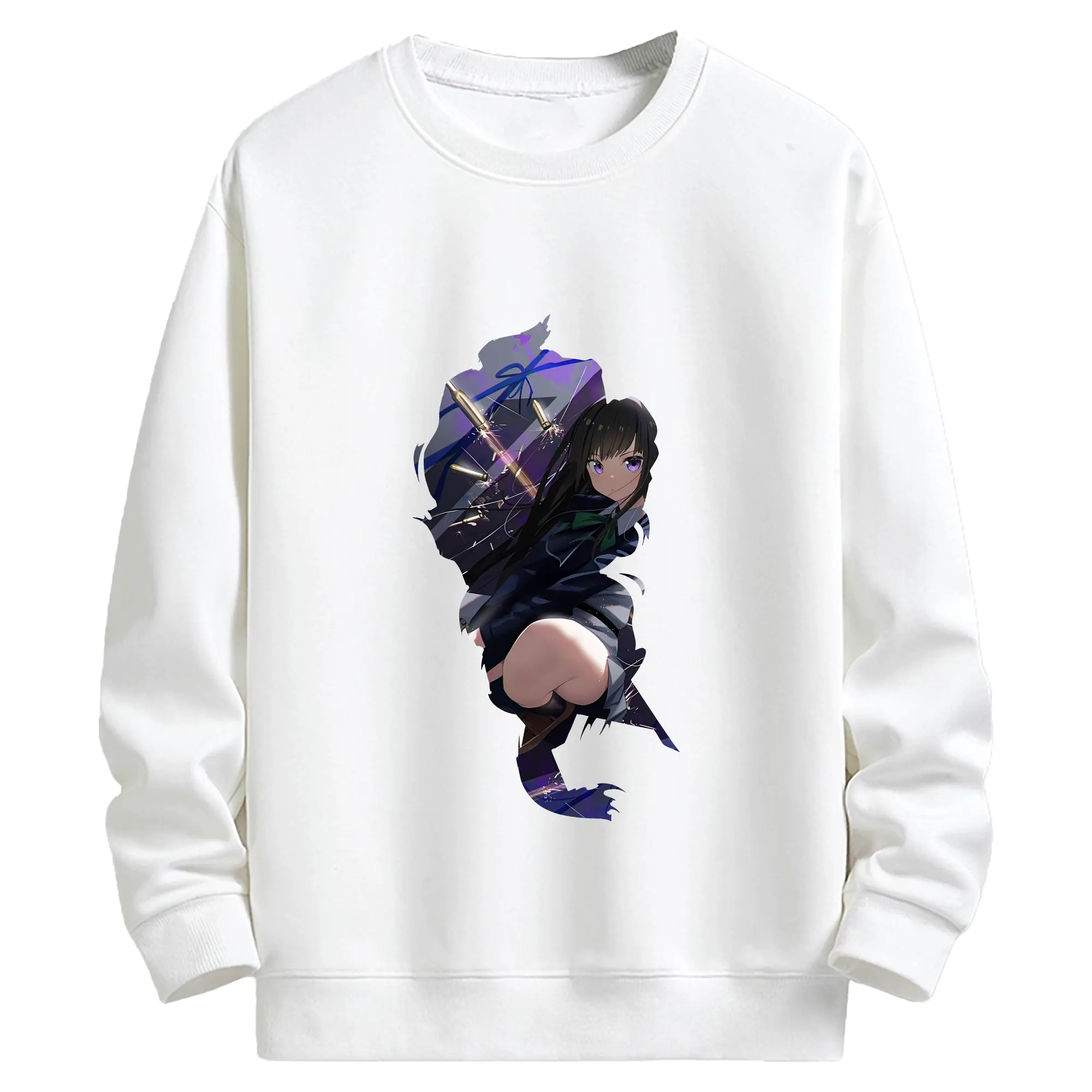 リコリス・リコイル グッズ,井ノ上たきな - キッズ クルーネックスウェットシャツ ・ フロントプリント ・ 綿80％ ポリエステル20％ ・ 快適 通学 スポーツ 日常使い お散歩用