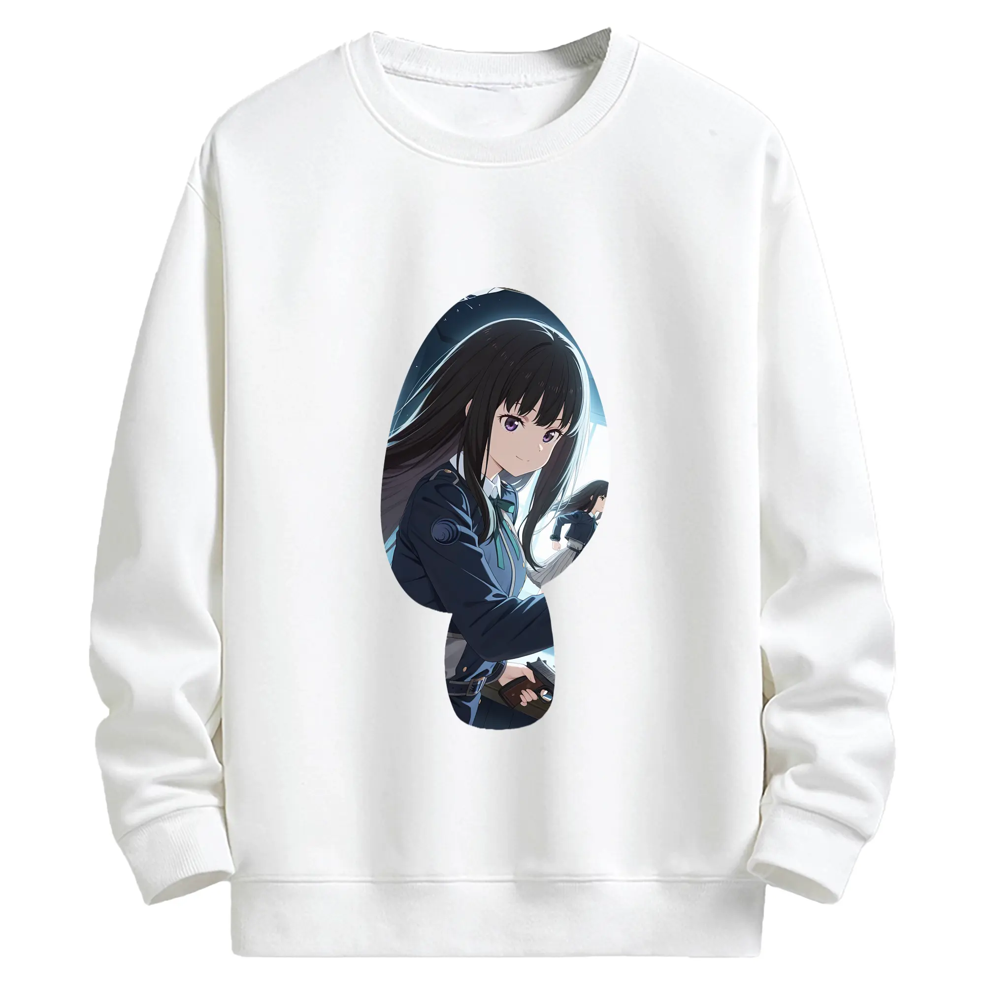 リコリス・リコイル グッズ,井ノ上たきな - キッズ クルーネックスウェットシャツ ・ フロントプリント ・ 綿80％ ポリエステル20％ ・ 快適 通学 スポーツ 日常使い お散歩用