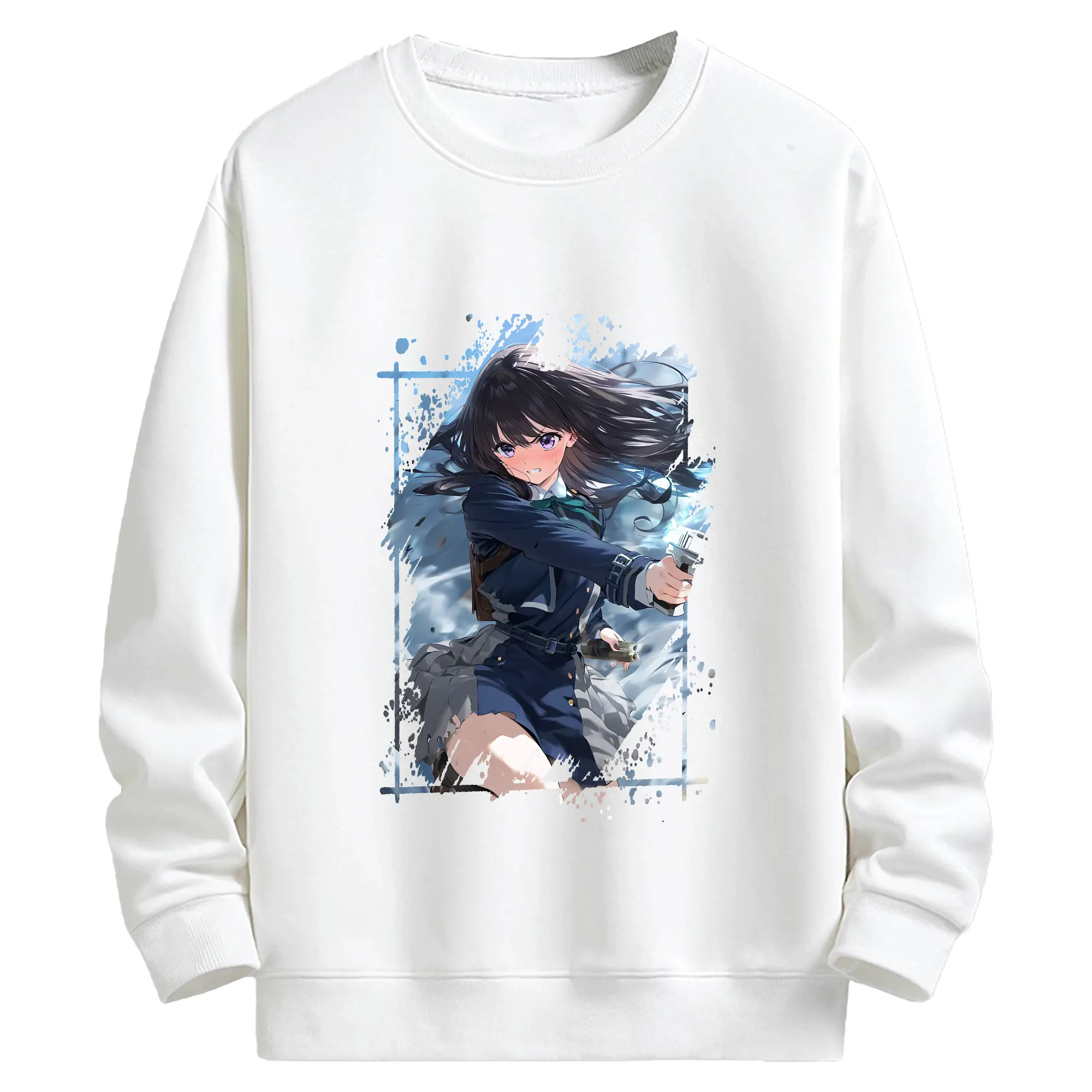 リコリス・リコイル グッズ,井ノ上たきな - キッズ クルーネックスウェットシャツ ・ フロントプリント ・ 綿80％ ポリエステル20％ ・ 快適 通学 スポーツ 日常使い お散歩用