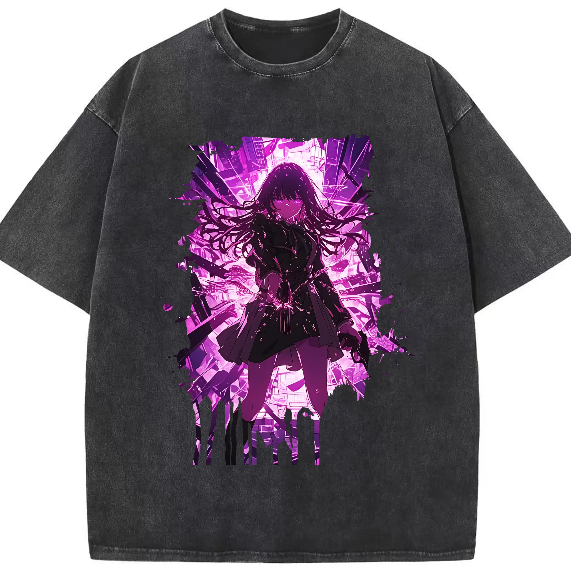 リコリス・リコイル グッズ,井ノ上たきな - 綿100％ ヴィンテージ風 半袖Tシャツ ・ フロントプリント ・ 柔らか肌触り ・ 通気性 快適 ・ スポーツ カジュアル 外出用