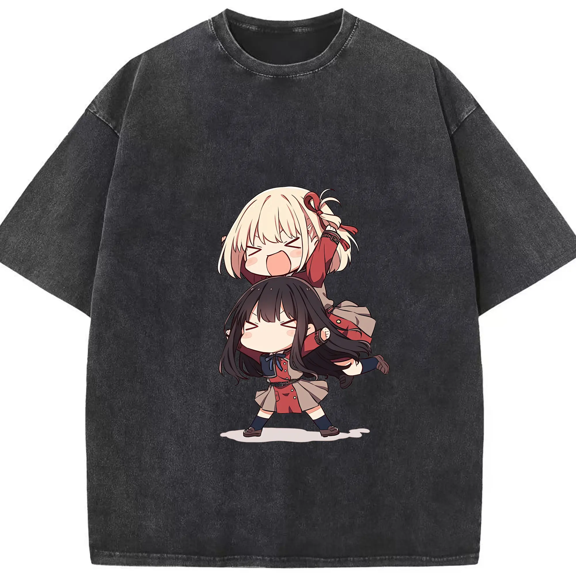 リコリス・リコイル グッズ,井ノ上たきな - 綿100％ ヴィンテージ風 半袖Tシャツ ・ フロントプリント ・ 柔らか肌触り ・ 通気性 快適 ・ スポーツ カジュアル 外出用