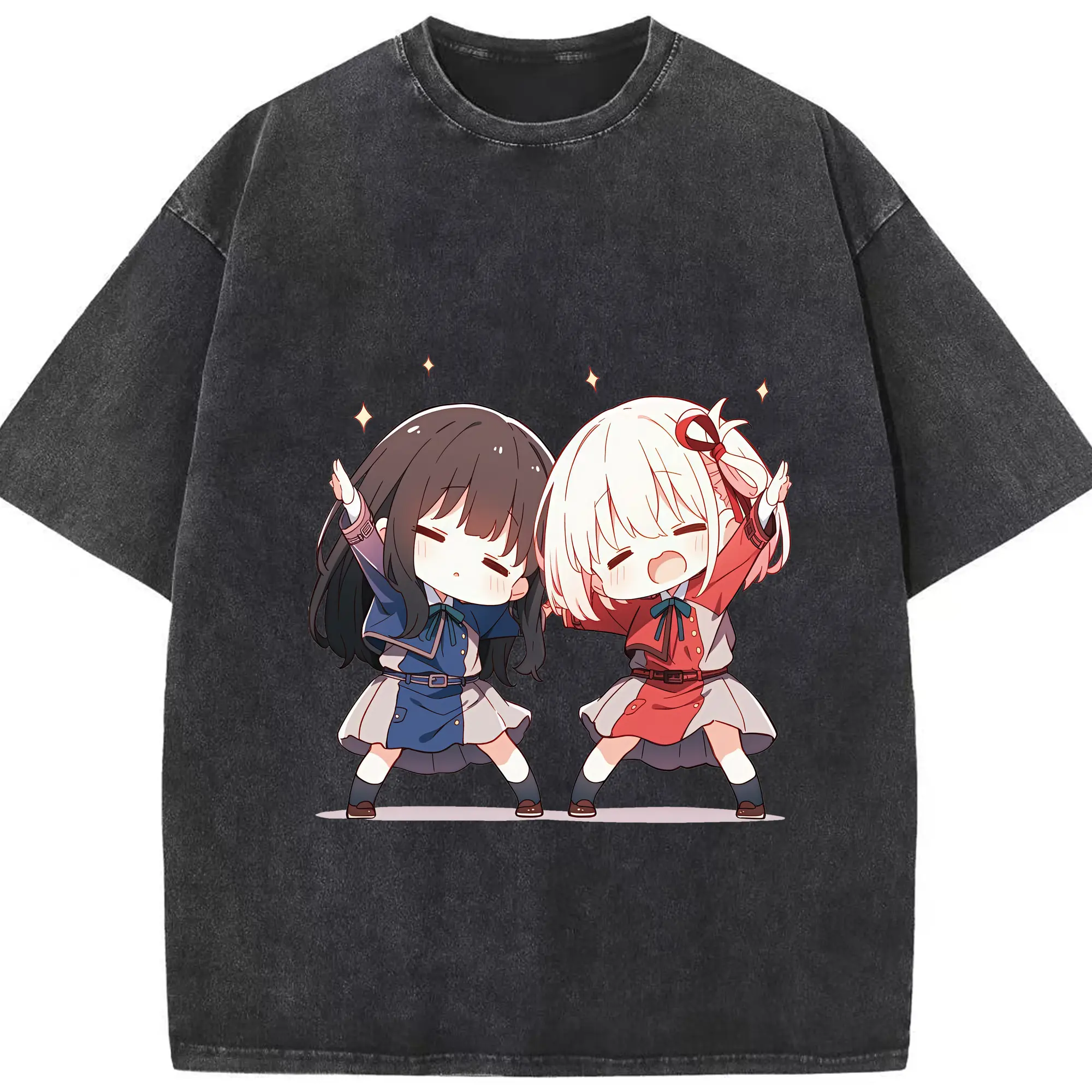 リコリス・リコイル グッズ,井ノ上たきな - 綿100％ ヴィンテージ風 半袖Tシャツ ・ フロントプリント ・ 柔らか肌触り ・ 通気性 快適 ・ スポーツ カジュアル 外出用