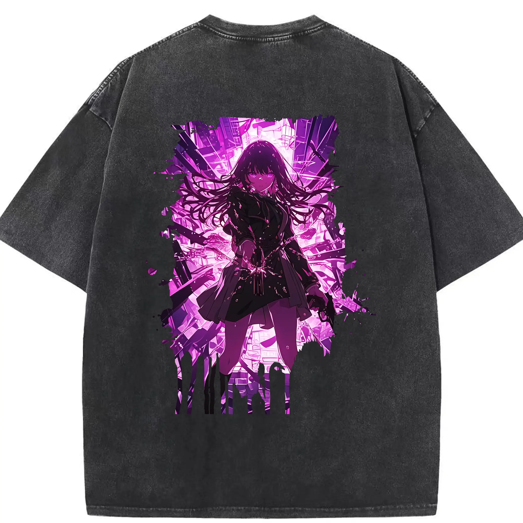 リコリス・リコイル グッズ,井ノ上たきな - 綿100％ ヴィンテージ風 半袖Tシャツ ・ 背面プリント ・ 柔らか肌触り ・ 通気性 快適 ・ スポーツ カジュアル 外出用