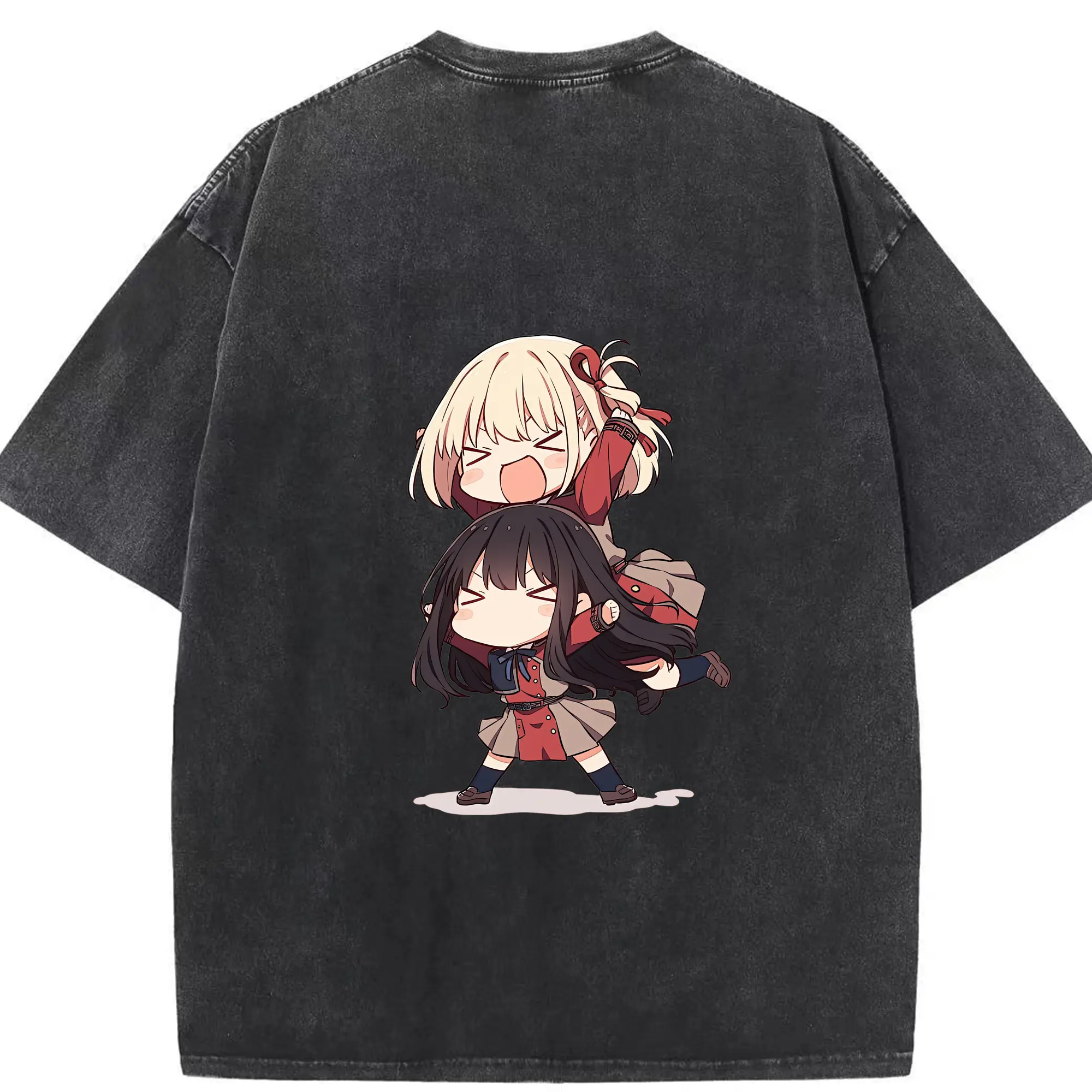 リコリス・リコイル グッズ,井ノ上たきな - 綿100％ ヴィンテージ風 半袖Tシャツ ・ 背面プリント ・ 柔らか肌触り ・ 通気性 快適 ・ スポーツ カジュアル 外出用