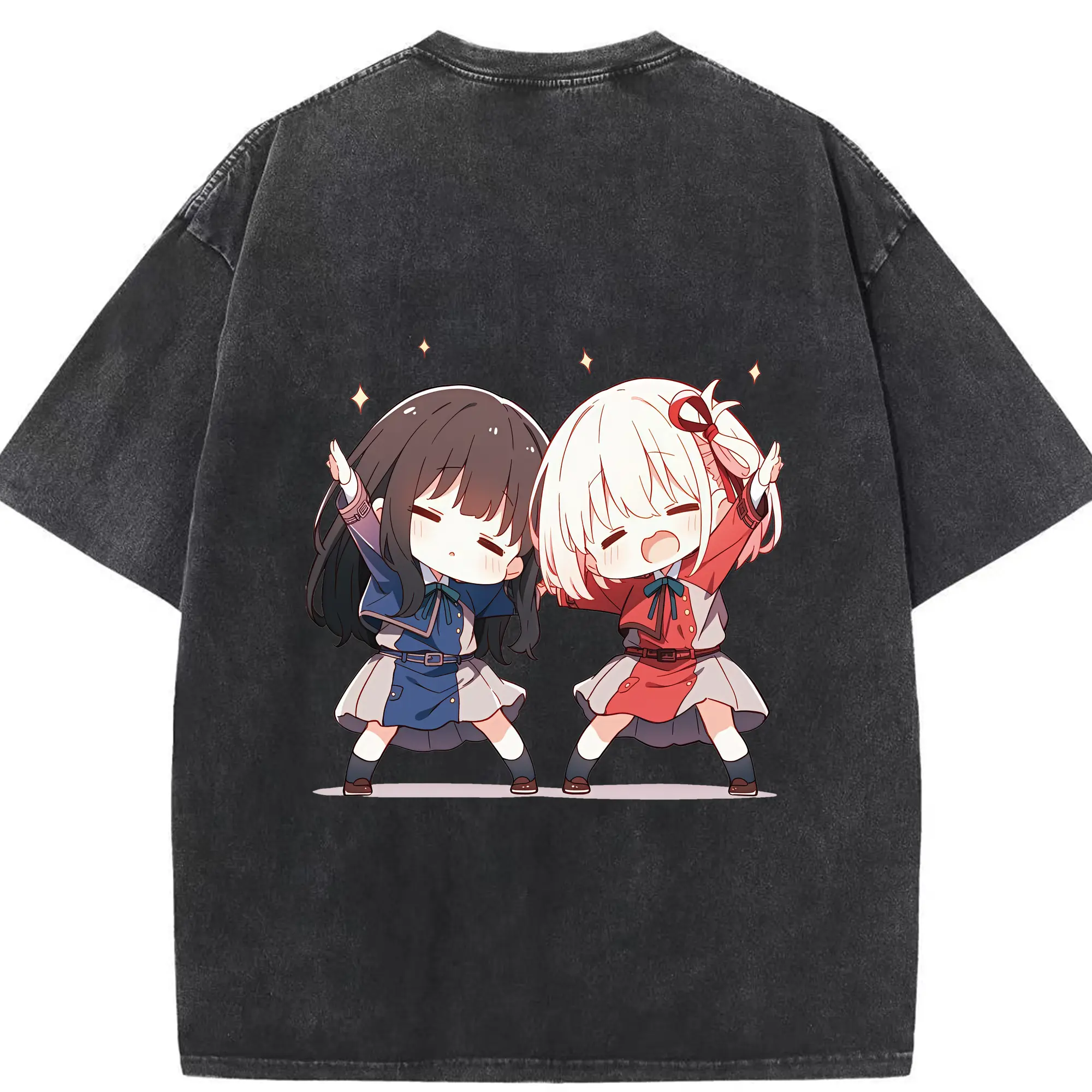 リコリス・リコイル グッズ,井ノ上たきな - 綿100％ ヴィンテージ風 半袖Tシャツ ・ 背面プリント ・ 柔らか肌触り ・ 通気性 快適 ・ スポーツ カジュアル 外出用