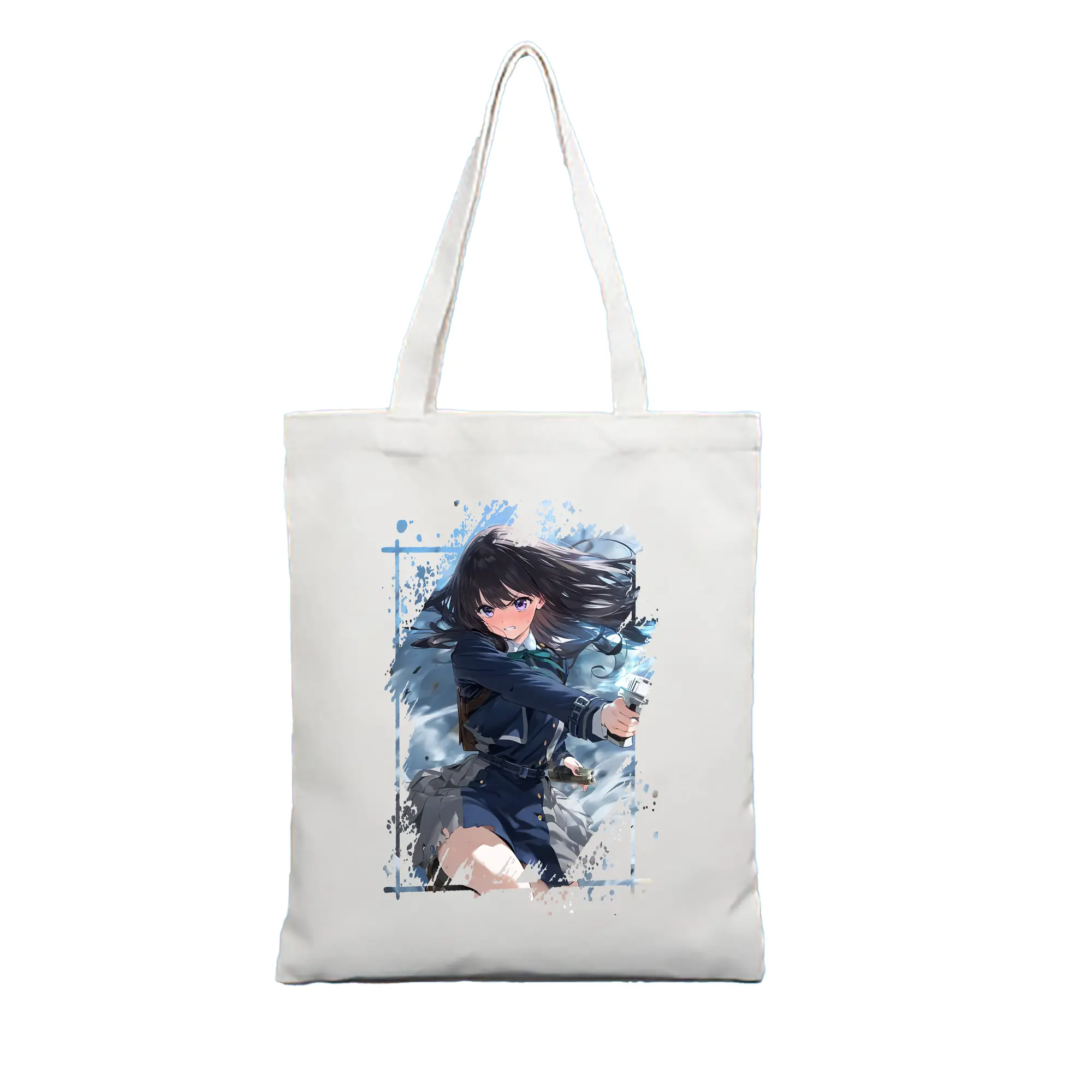 リコリス・リコイル グッズ,井ノ上たきな - 縦型キャンバス手提げバッグ（トートバッグ） ・ キャンバス素材 ・ ショッピング用 ・ 軽量 丈夫 お手入れ簡単