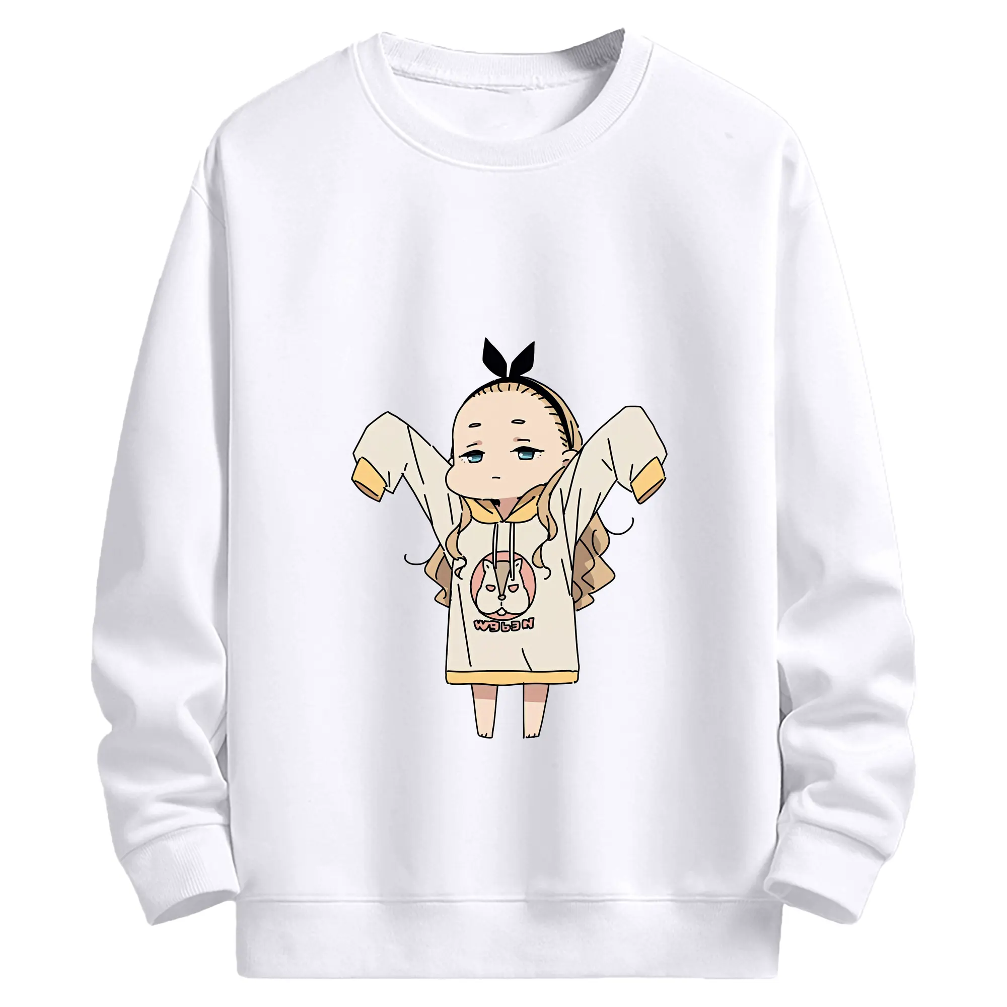 リコリス・リコイル グッズ,クルミ - 高品質 クルーネック スウェット ・ コットン59％ ポリエステル41％ ・ ユニセックス 長袖 トレーナー ・ カジュアル デイリー スポーツ 散歩用