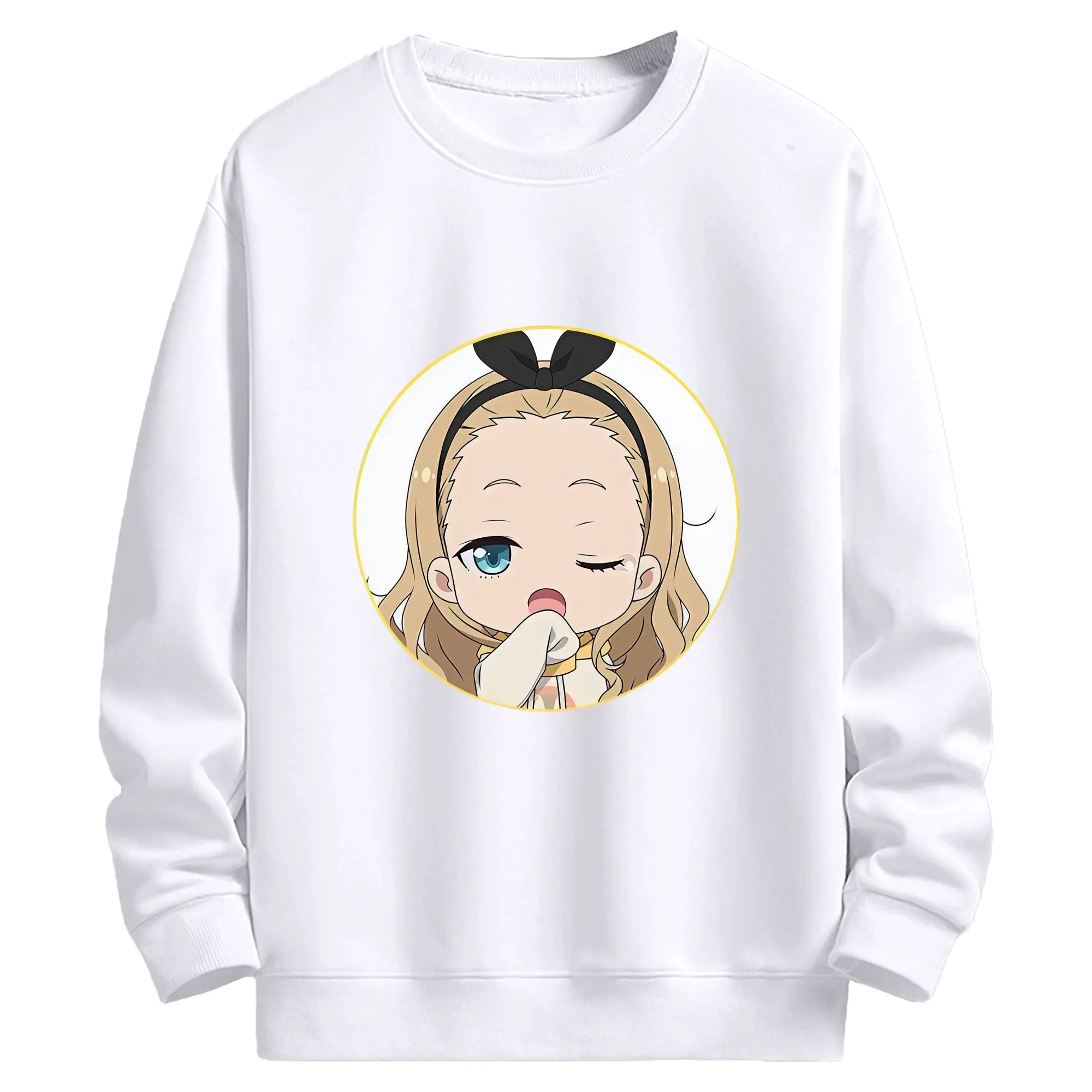 リコリス・リコイル グッズ,クルミ - 高品質 クルーネック スウェット ・ コットン59％ ポリエステル41％ ・ ユニセックス 長袖 トレーナー ・ カジュアル デイリー スポーツ 散歩用