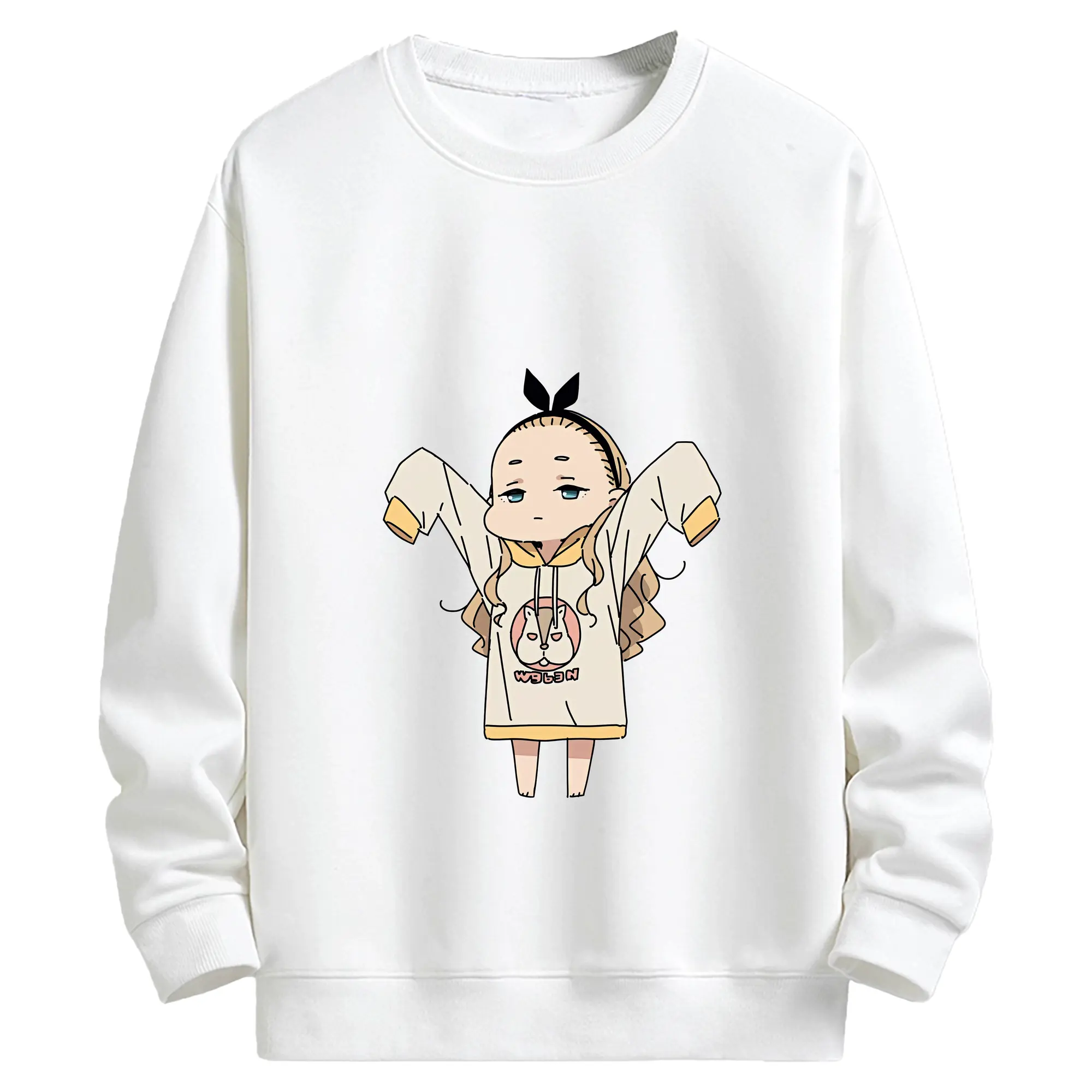 リコリス・リコイル グッズ,クルミ - キッズ クルーネックスウェットシャツ ・ フロントプリント ・ 綿80％ ポリエステル20％ ・ 快適 通学 スポーツ 日常使い お散歩用